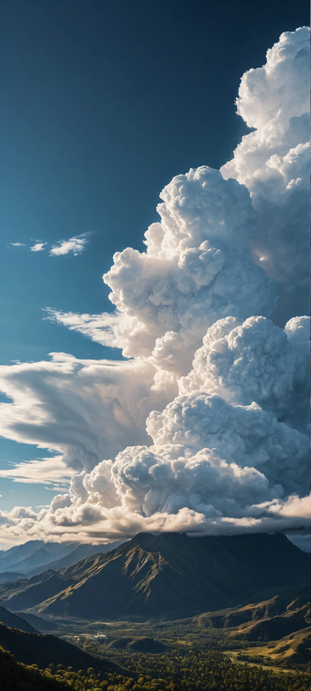 iPhone and Android users will love this breathtaking vertical portrait of cloud formations on a serene outdoor landscape, with perfect details and stunning contrast.