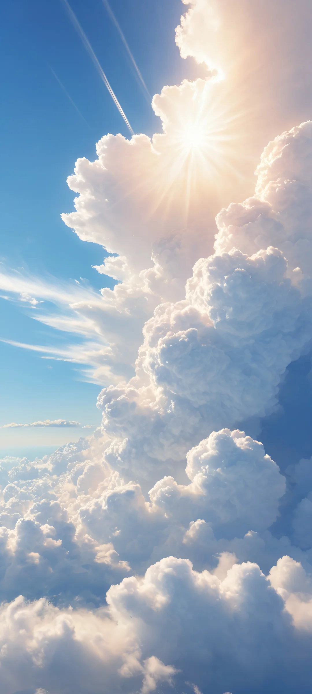 Ethereal cloud formations on a bright and airy iPhone/Android background, perfectly optimized for your home screen.