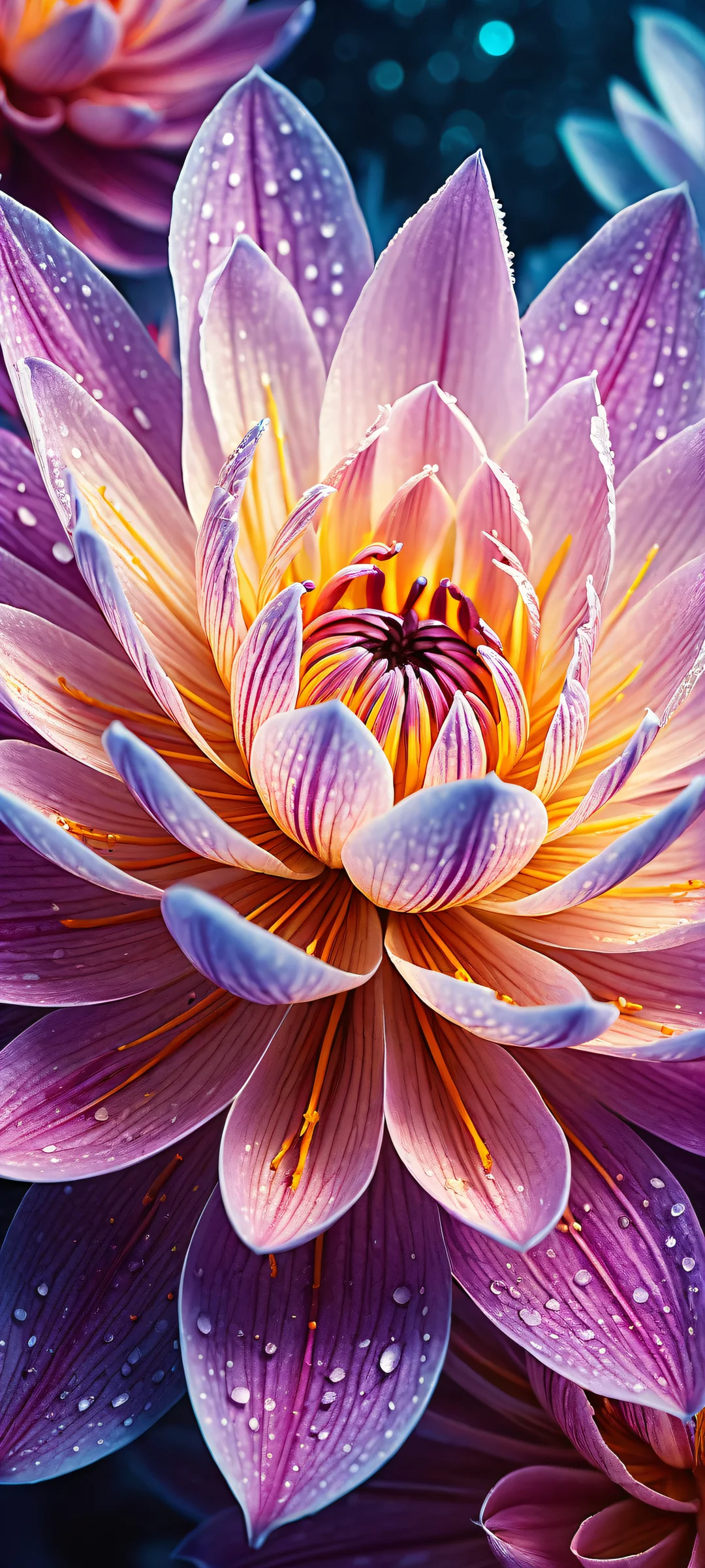 iPhone and Android users will be mesmerized by the stunning cosmic blooms artwork, perfectly optimized for your home screen with intricate micro-details of swirling stardust and delicate petal-like structures.
