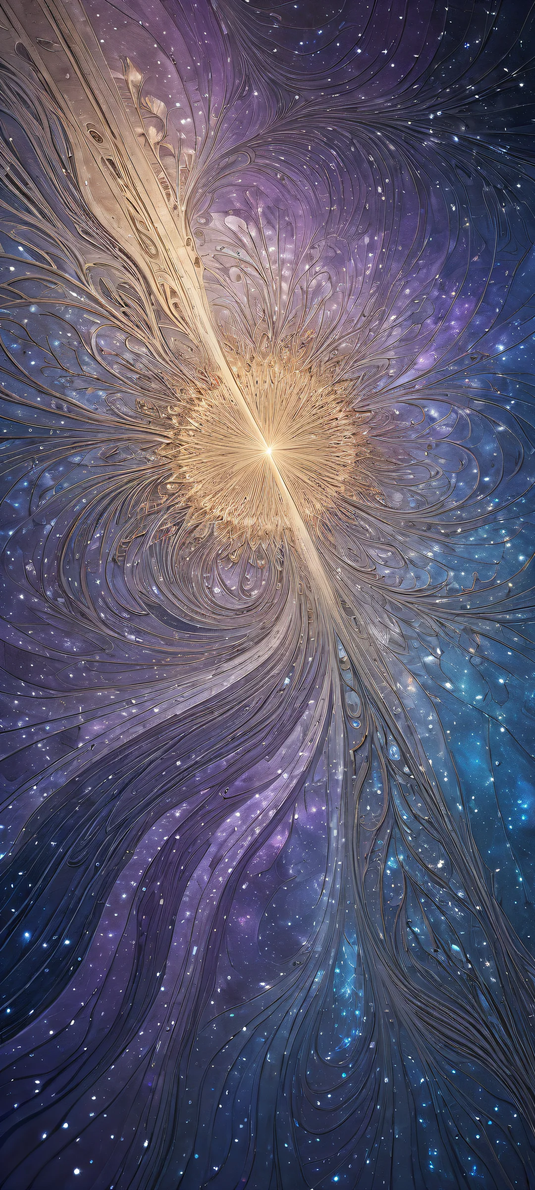 iPhone/Android user's dream wallpaper featuring intricate celestial maps and ethereal lighting