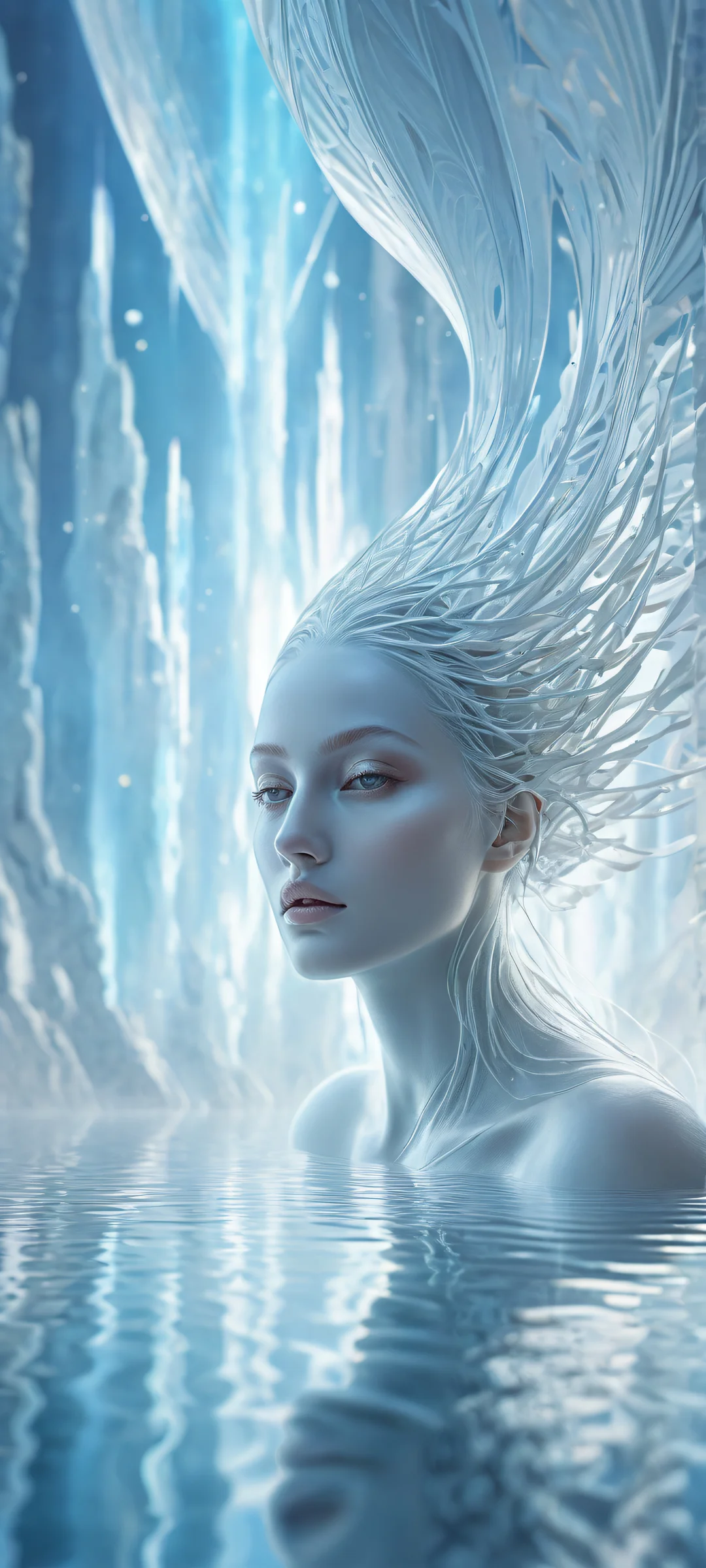 iPhone/Android stunning digital art featuring a breathtaking vertical portrait of Cosmic Entity with intricate micro-details and ray-traced reflections, Perfekt für Ihren Home-Bildschirm.