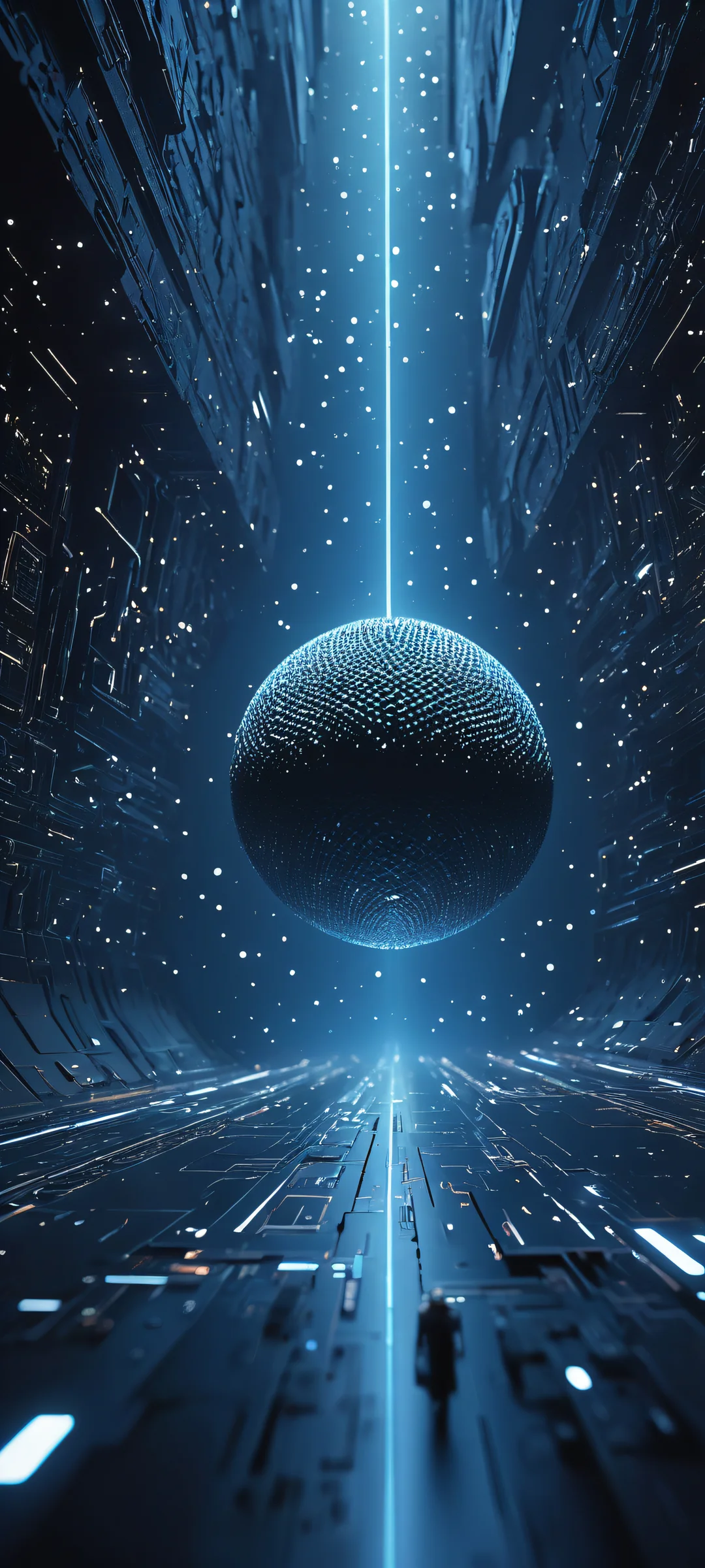 Breathtaking vertical portrait artwork of cosmic geometry on iPhone/Android