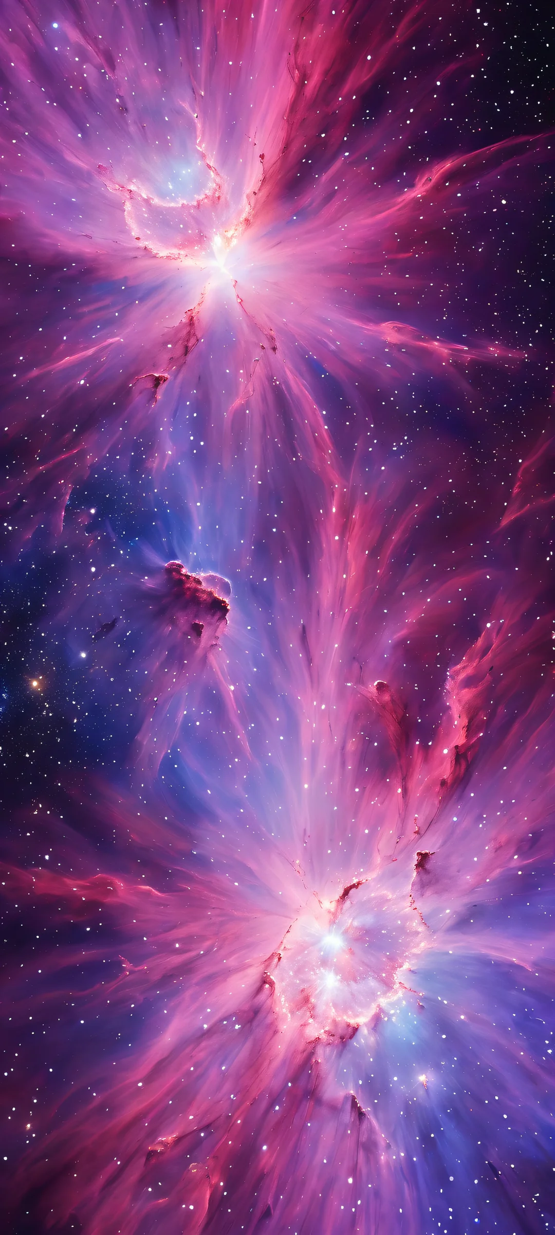 A breathtaking portrait of a gaseous nebula on iPhone/Android with intricate details and ethereal lighting.