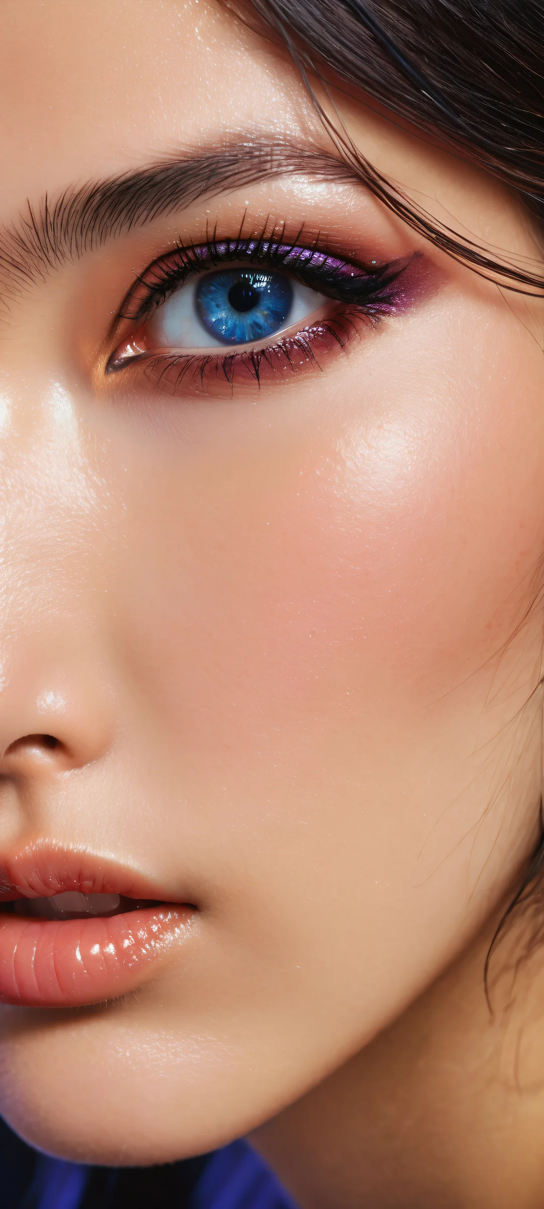 Cosmic Oasis 2K QHD Home Screen iPhone/Android portrait wallpaper featuring Hachirouta Hoshino from an anime screenshot against a stunning Ancient Egyptian-inspired background, with intricate details and deep dark mode aesthetic.