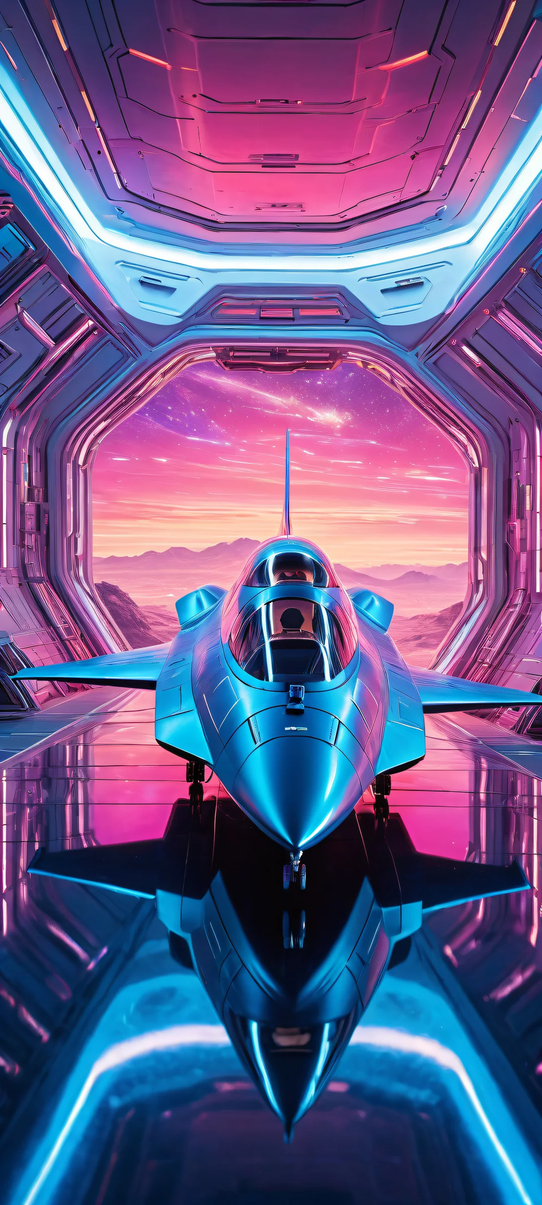 iPhone and Android users will be mesmerized by this stunning portrait of a spaceship against the backdrop of a vast starfield, showcasing intricate micro-details and ethereal lighting.