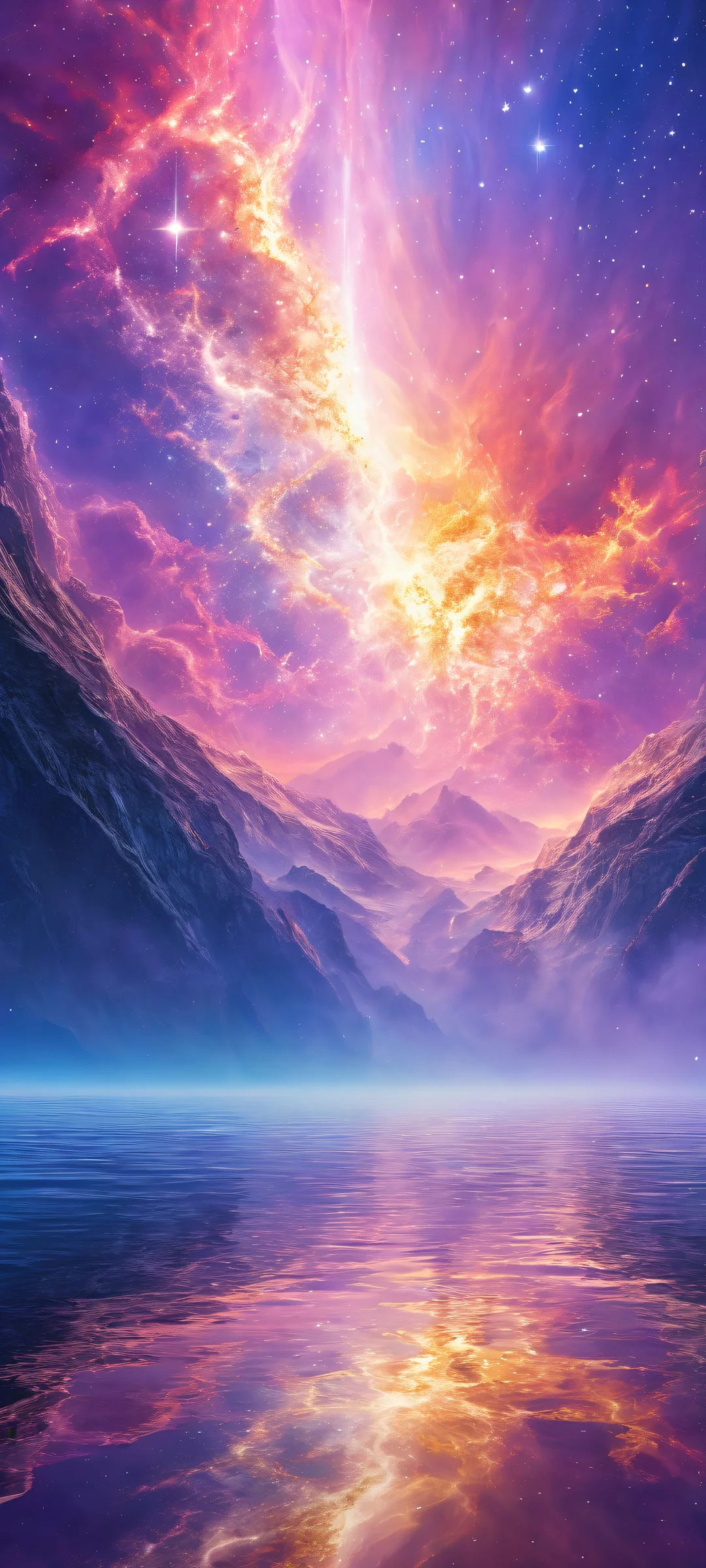 Ethereal celestial landscape with iPhone/Android compatibility for perfect home screen enhancement