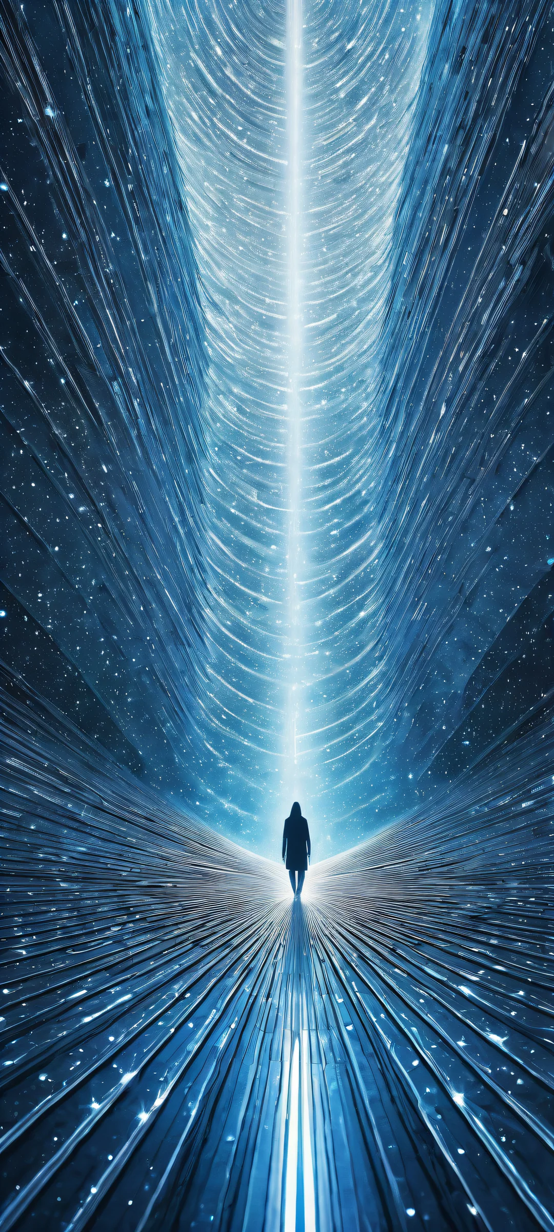 iPhone/Android wallpaper featuring an award-winning digital art of cosmic architecture with intricate details and radiant illumination, evoking the shimmering mysteries of the cosmos.