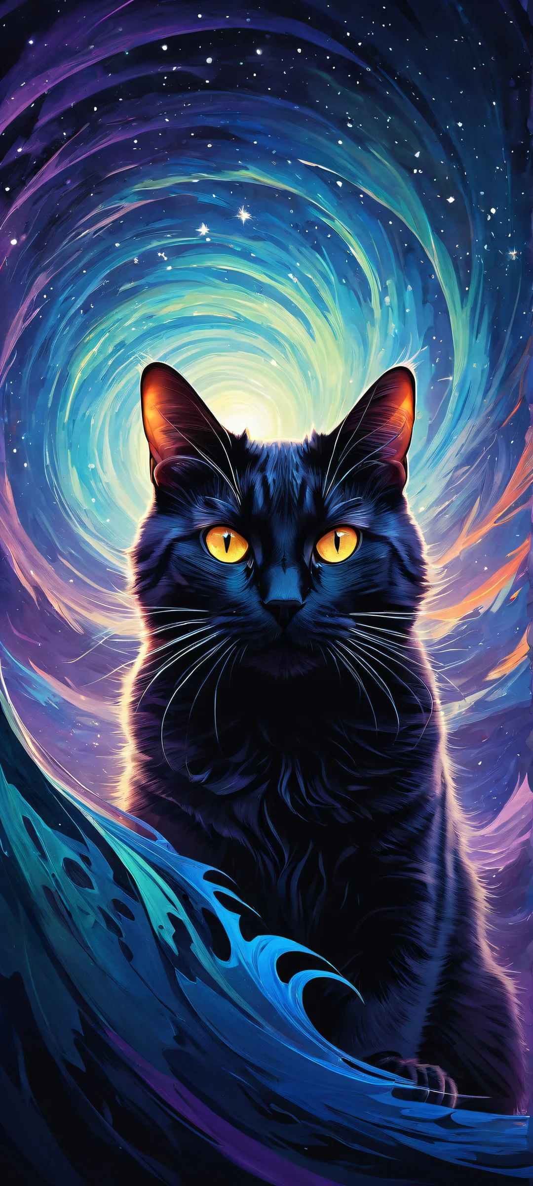 Breathtaking digital art of a black hole 'cat' on iPhone/Android