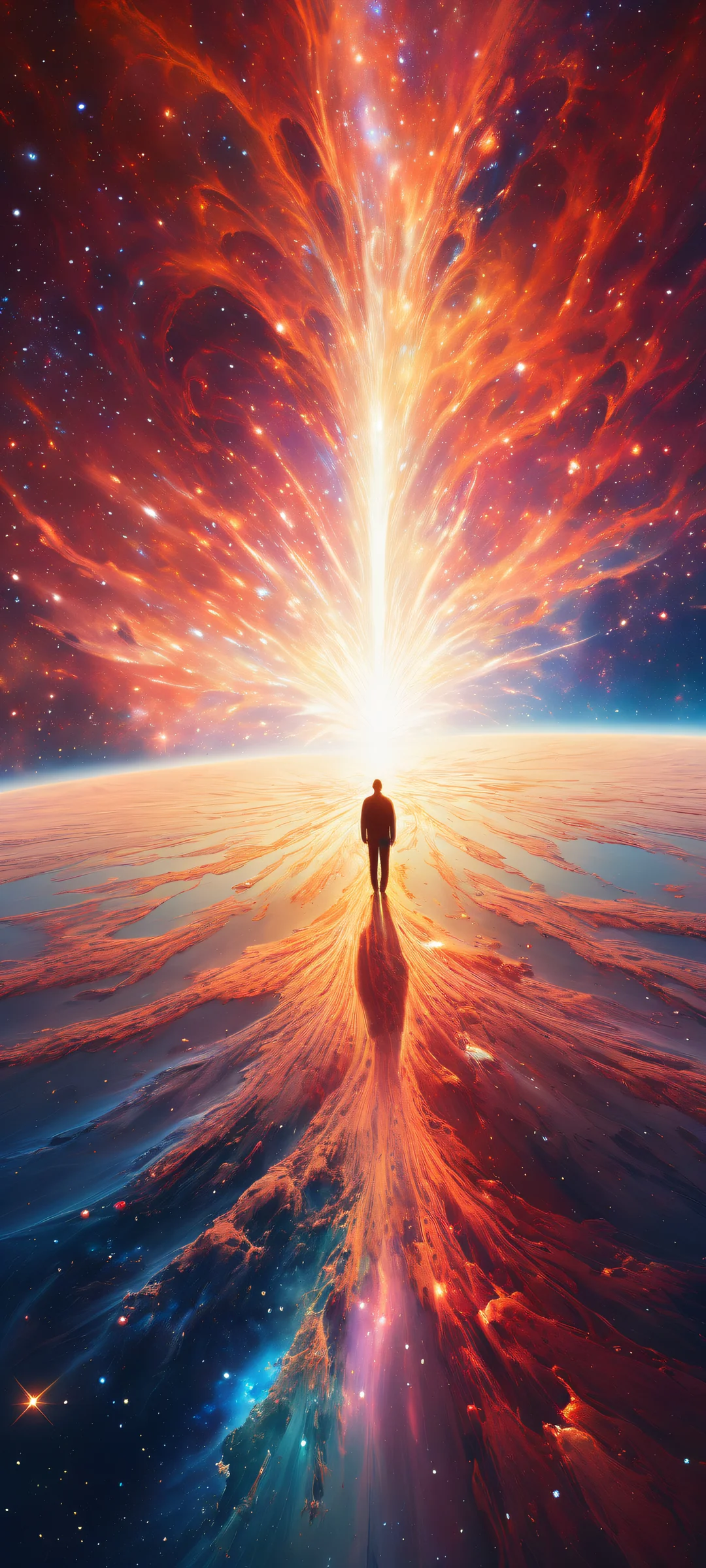 iPhone and Android users, immerse yourself in the stunning visual impact of 'Cosmic Whispers', a breathtaking digital art masterpiece featuring whispers of cosmic dust, swirling galaxies, and ethereal colors.