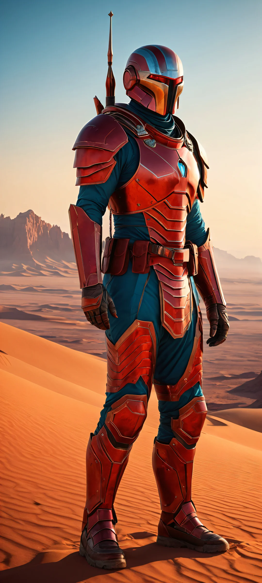 Ethereal portrait of Kliff in the Crimson Desert, iPhone/Android optimized for stunning visual impact.