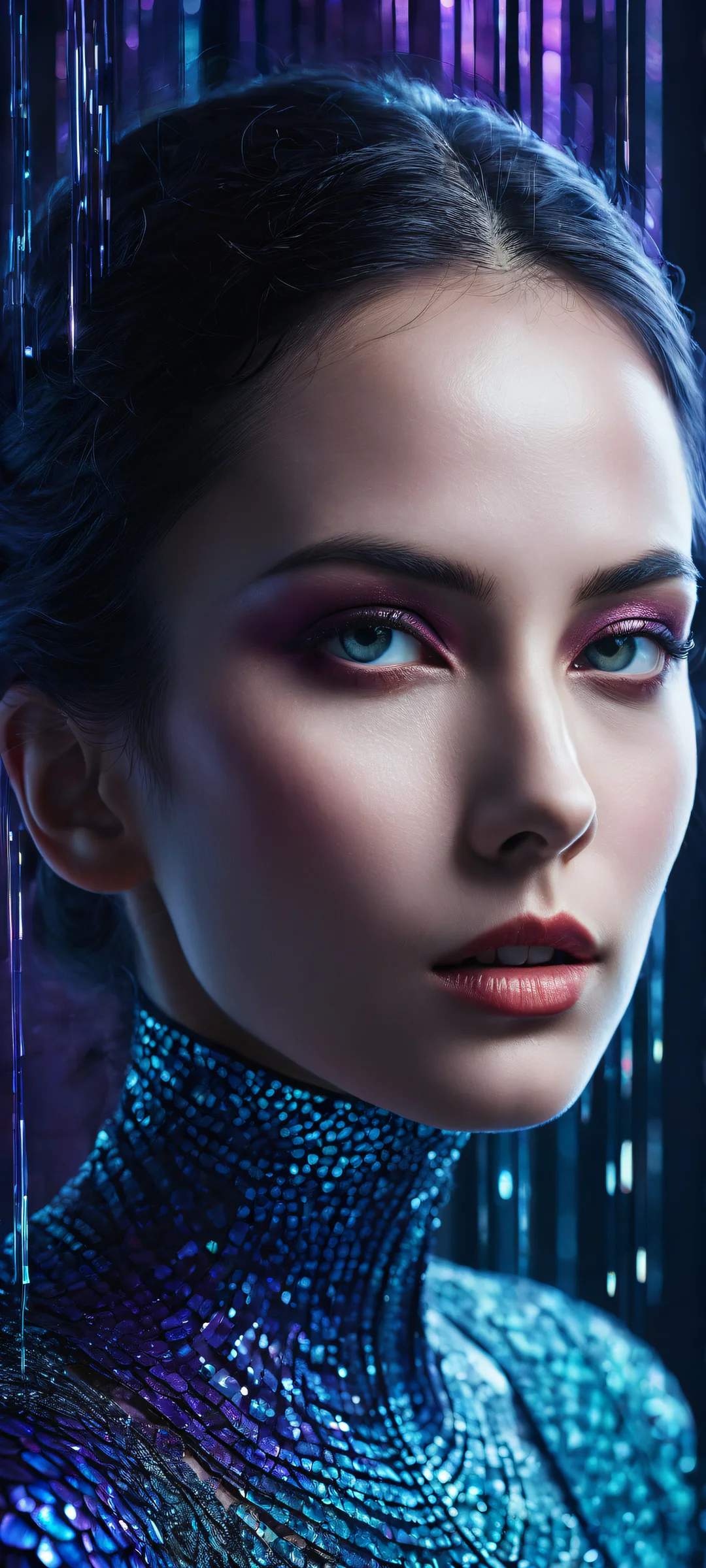 iPhone and Android mobile wallpaper featuring award-winning digital art of cryptic data with radiant lighting and brilliant colors.