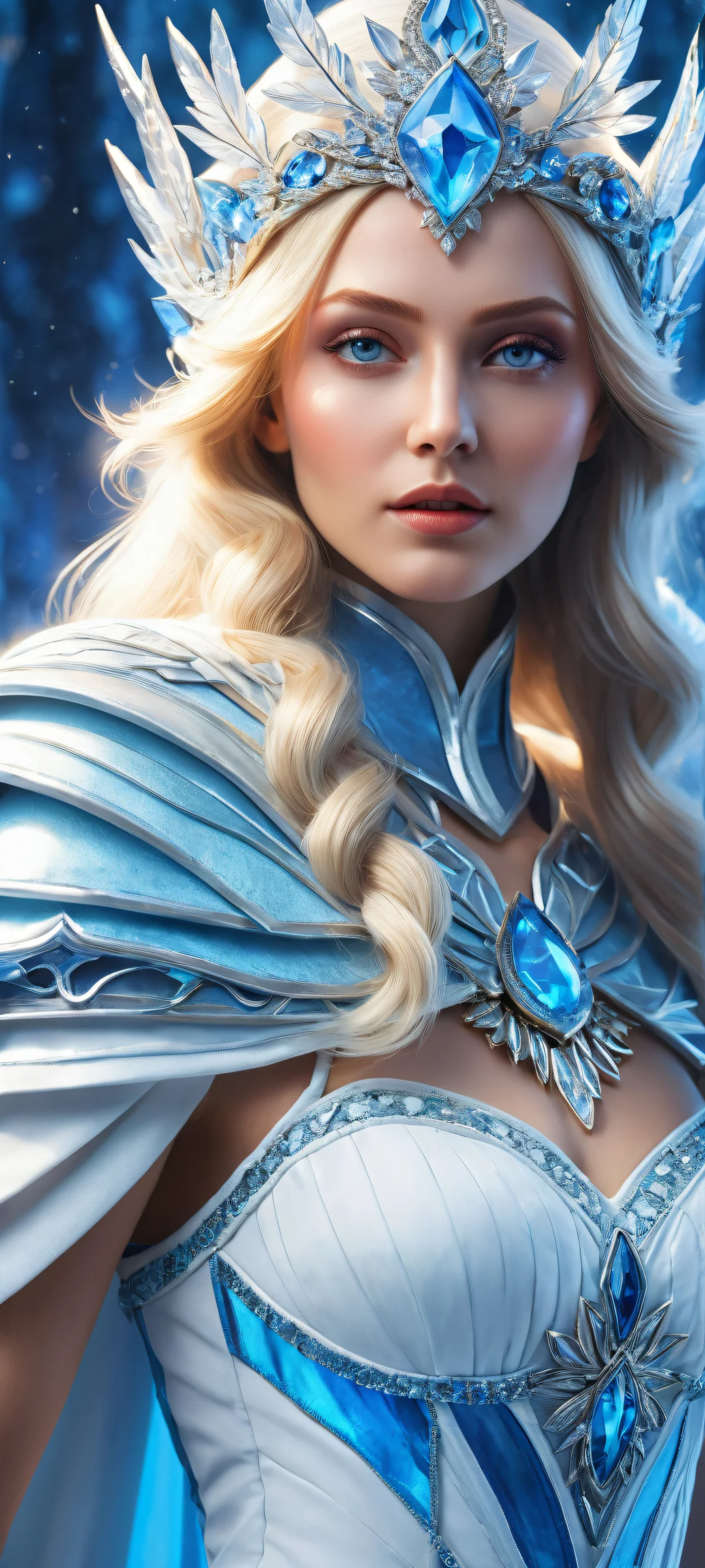iPhone and Android compatible mobile wallpaper featuring Crystal Maiden in stunning digital art, perfectly optimized for home screens.