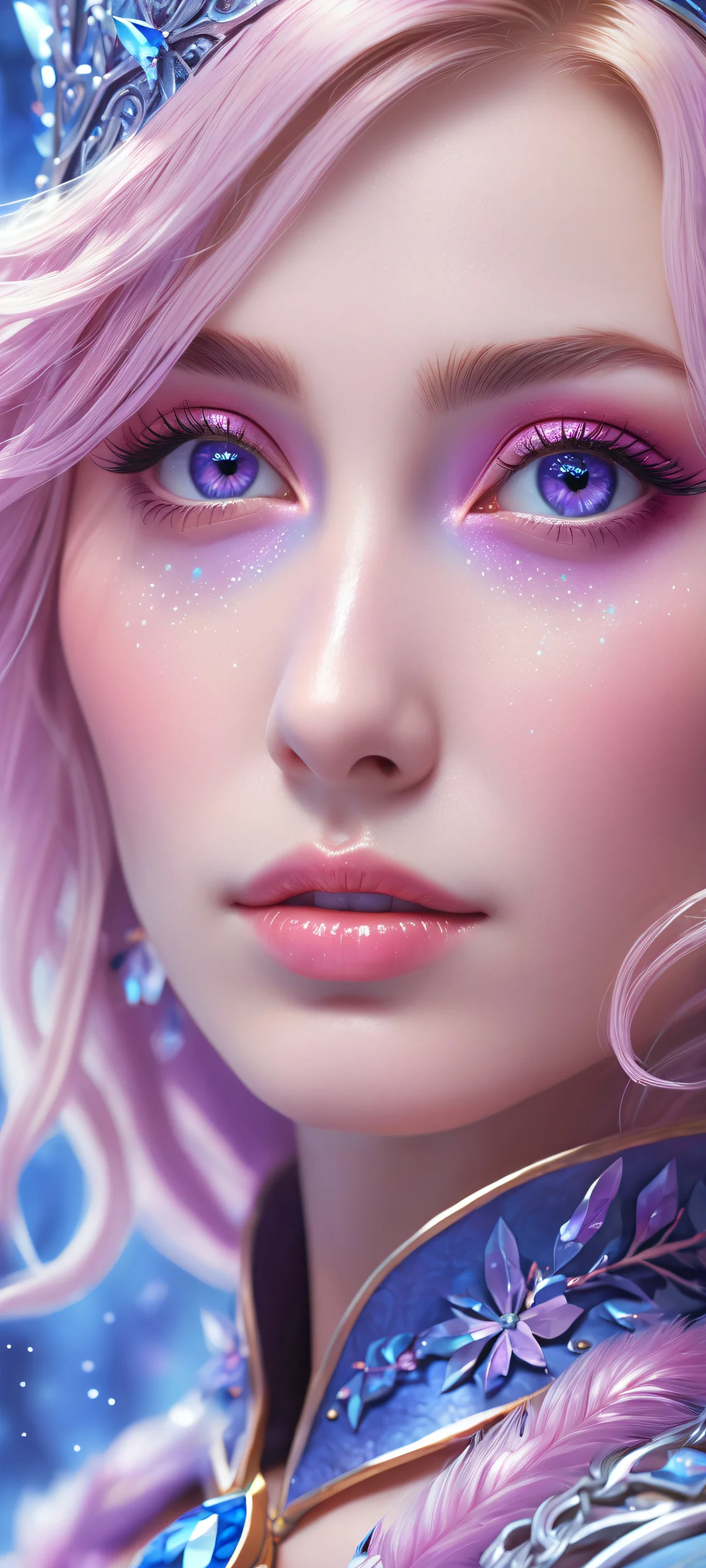 Beautiful artwork of Crystal Maiden against a stunning pure void background, perfect for iPhone/Android home screens.