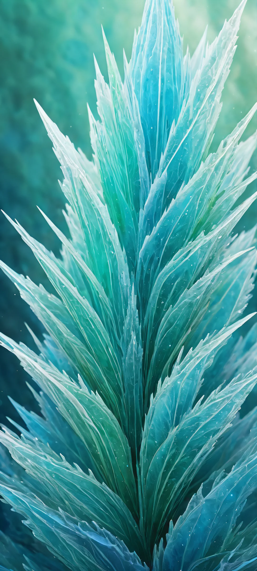 Ethereal digital artwork featuring high-definition crystal formations on a pure void background with iPhone/Android in mind.