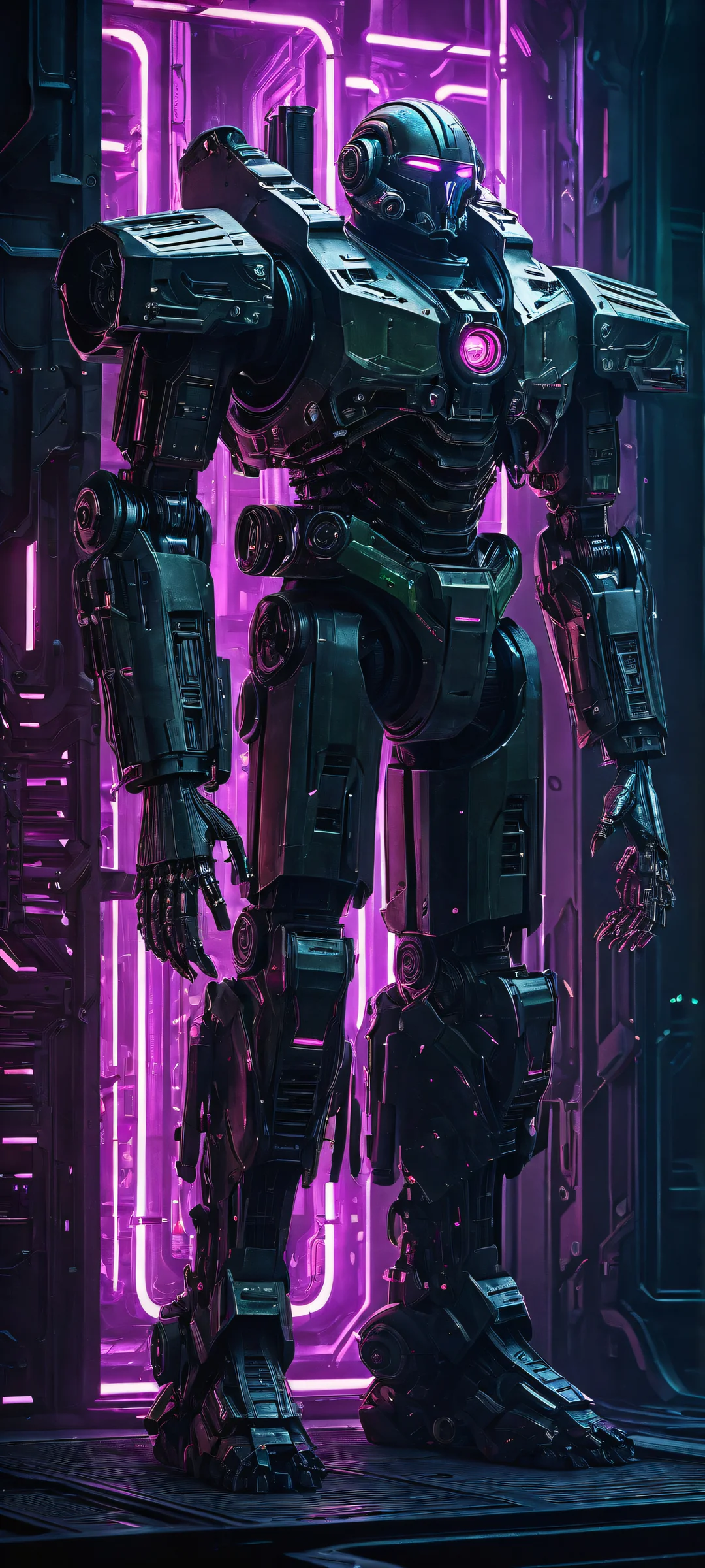 Mechanized Centurii artwork for iPhone/Android wallpaper, with intricate mechanical details and a futuristic cyberpunk atmosphere.