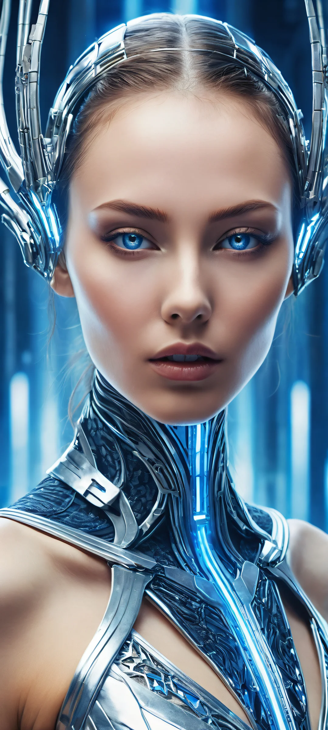 A futuristic hybrid creature on a pure void background, perfectly optimized for iPhone and Android home screens.