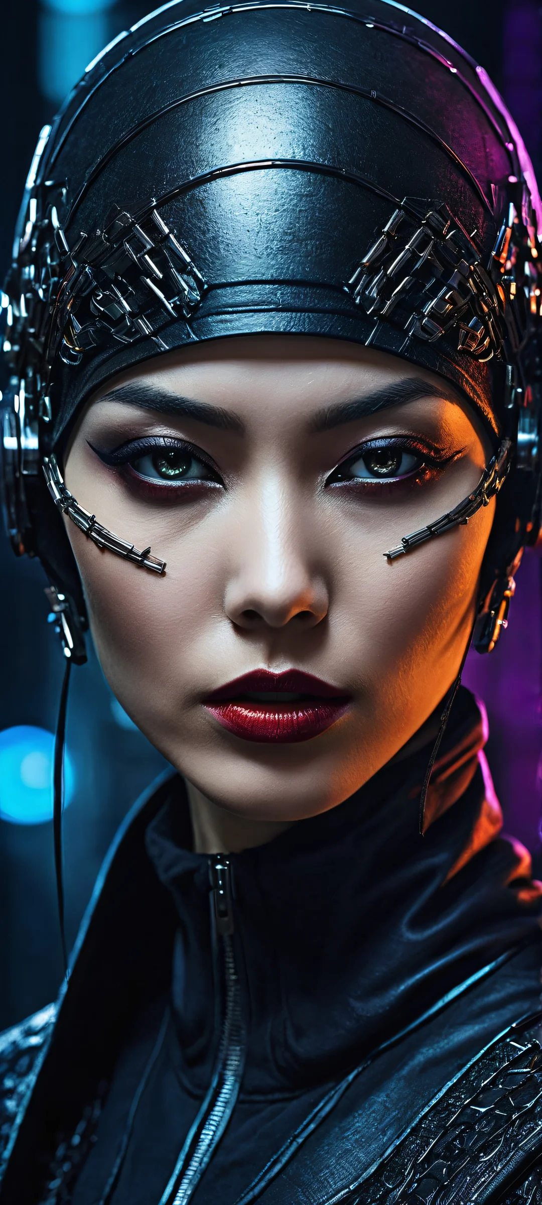 A skilled Wabi-sabi assassin stands out against a dark cityscape on an iPhone/Android device.