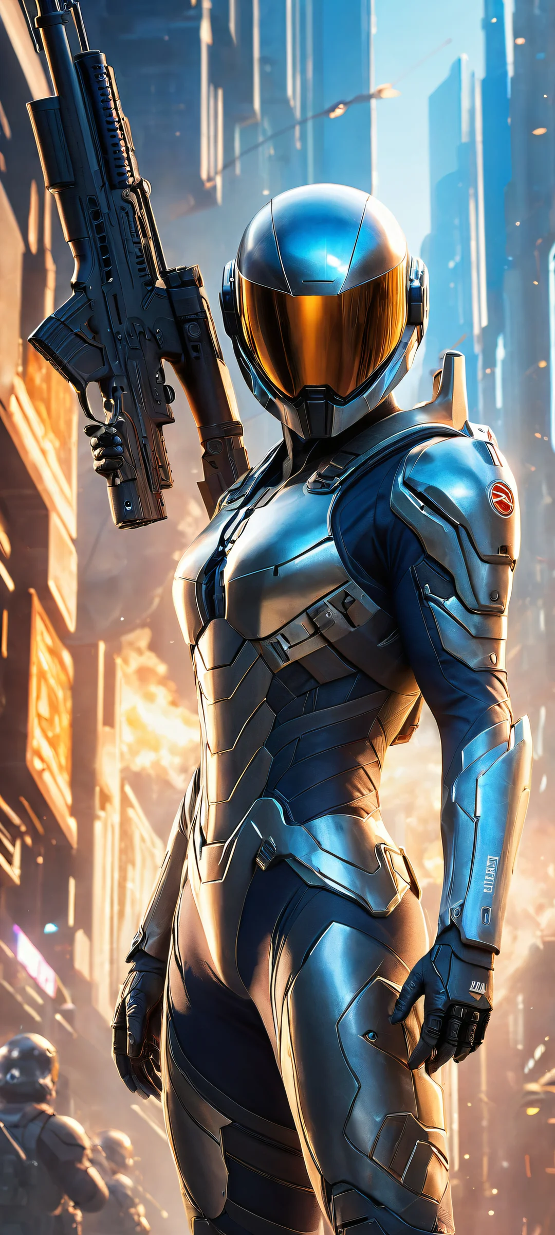 Cyberpunk Odyssey 2K QHD Mobile Wallpaperparfaitement optimisé pour les écrans d'accueil iPhone/Android A futuristic artwork of video game characters surrounded by intricate details and a vast void, perfectly optimized for iPhone/Android home screens.