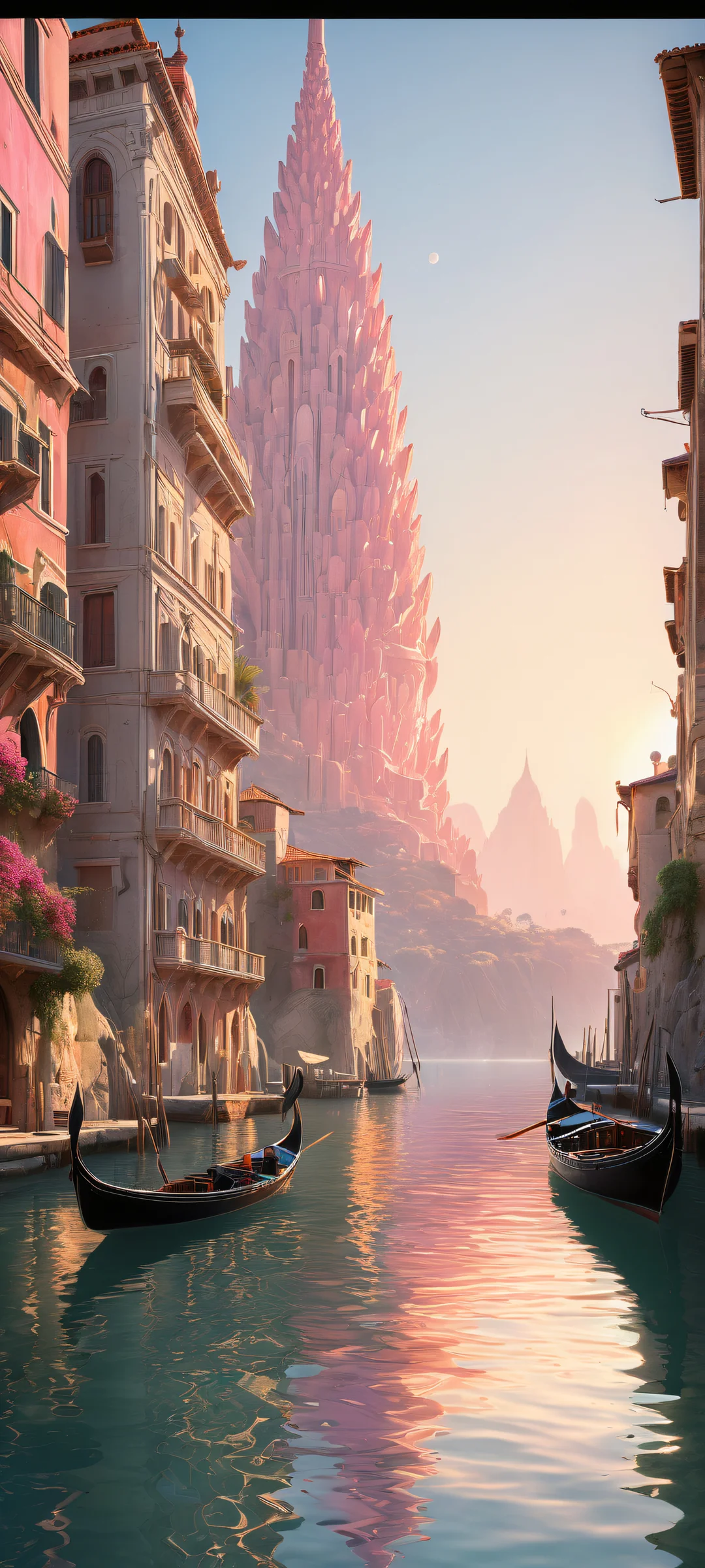 A breathtaking portrait of Dagasi against a pure void background with a futuristic cityscape or mystical realm in the distance, optimized for iPhone/Android.