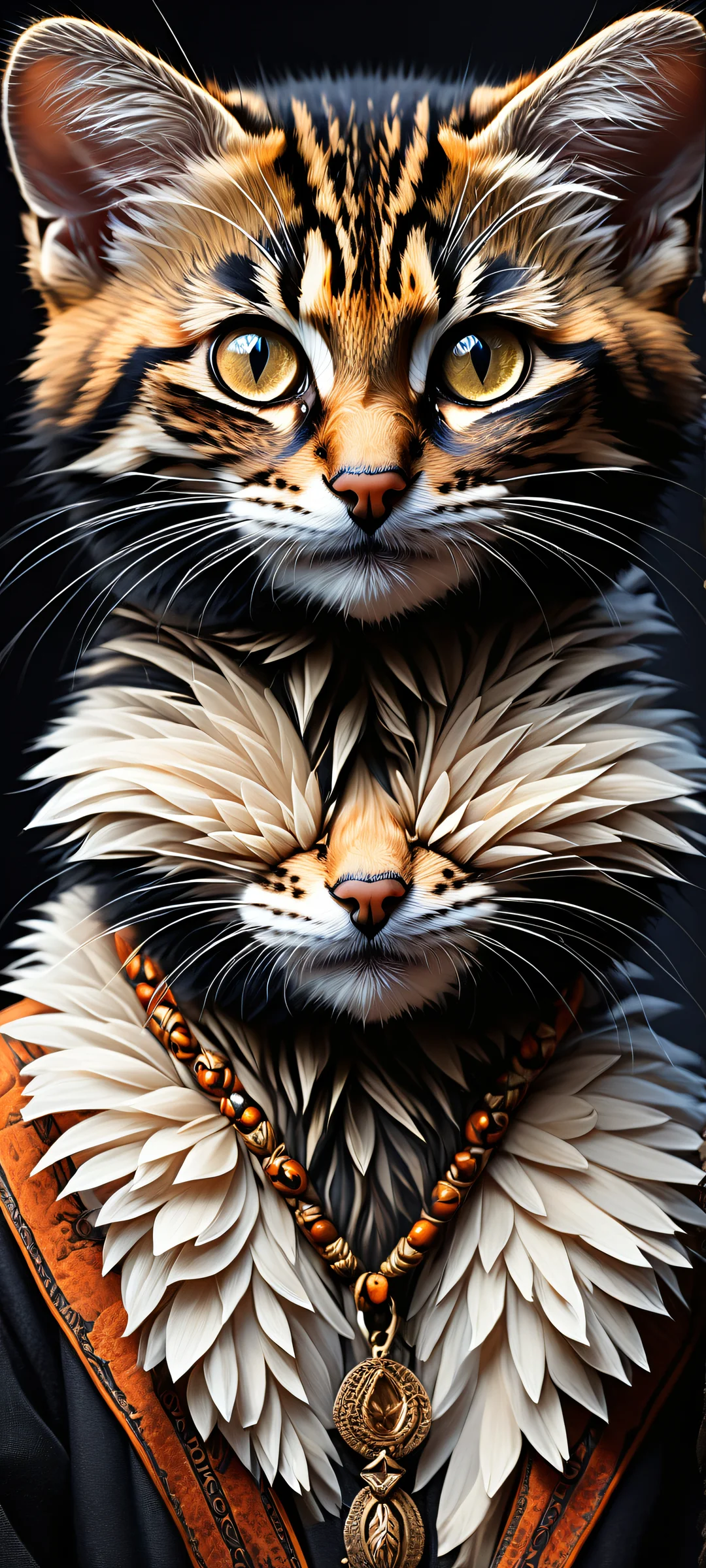 A stunning iPhone and Android compatible wallpaper of Dagasi, an adorable anthropomorphic creature, showcasing intricate textures and scales against a serene atmospheric background. Perfect for your mobile home screen.