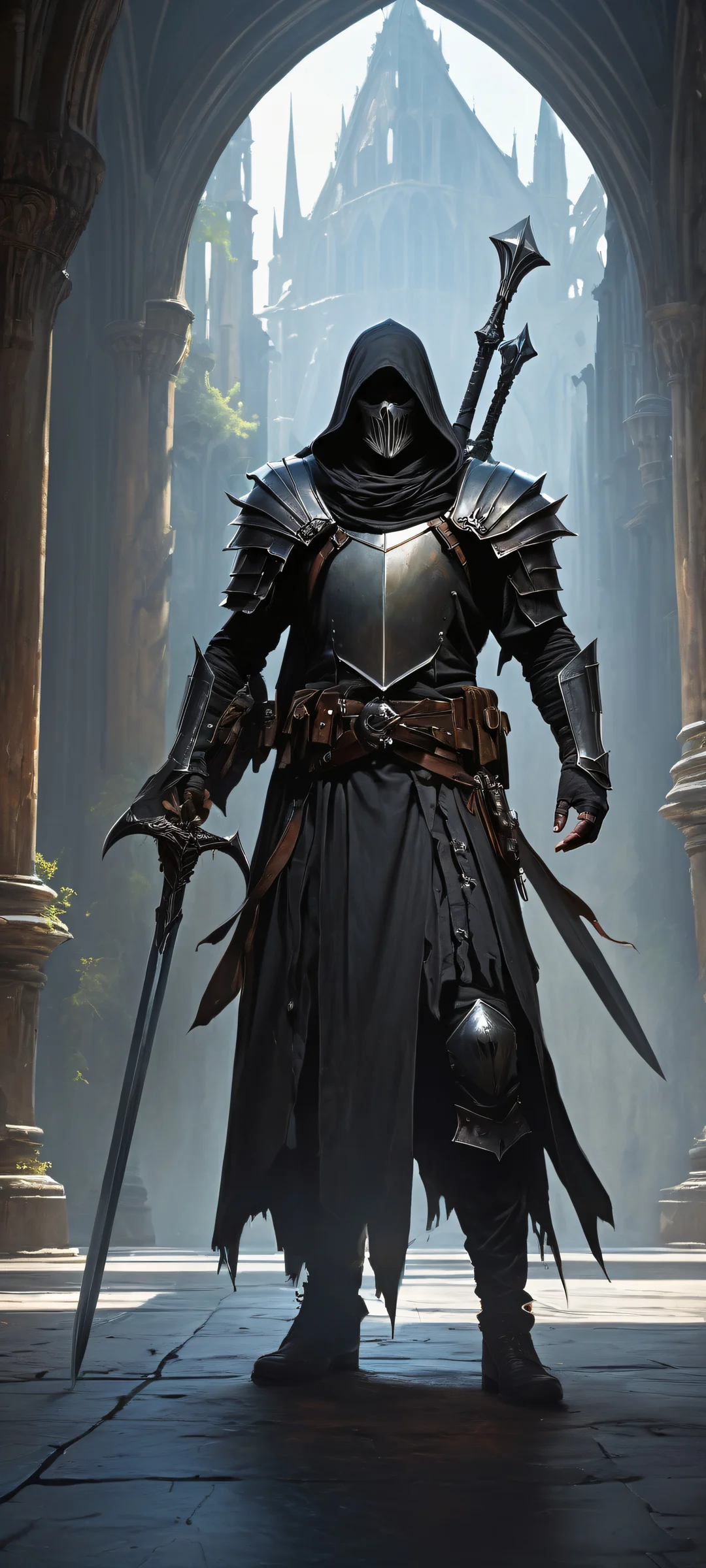 iPhone/Android compatible gothic fantasy artwork featuring a dramatic oil painting of a battle scene with intricate details and ethereal lighting.