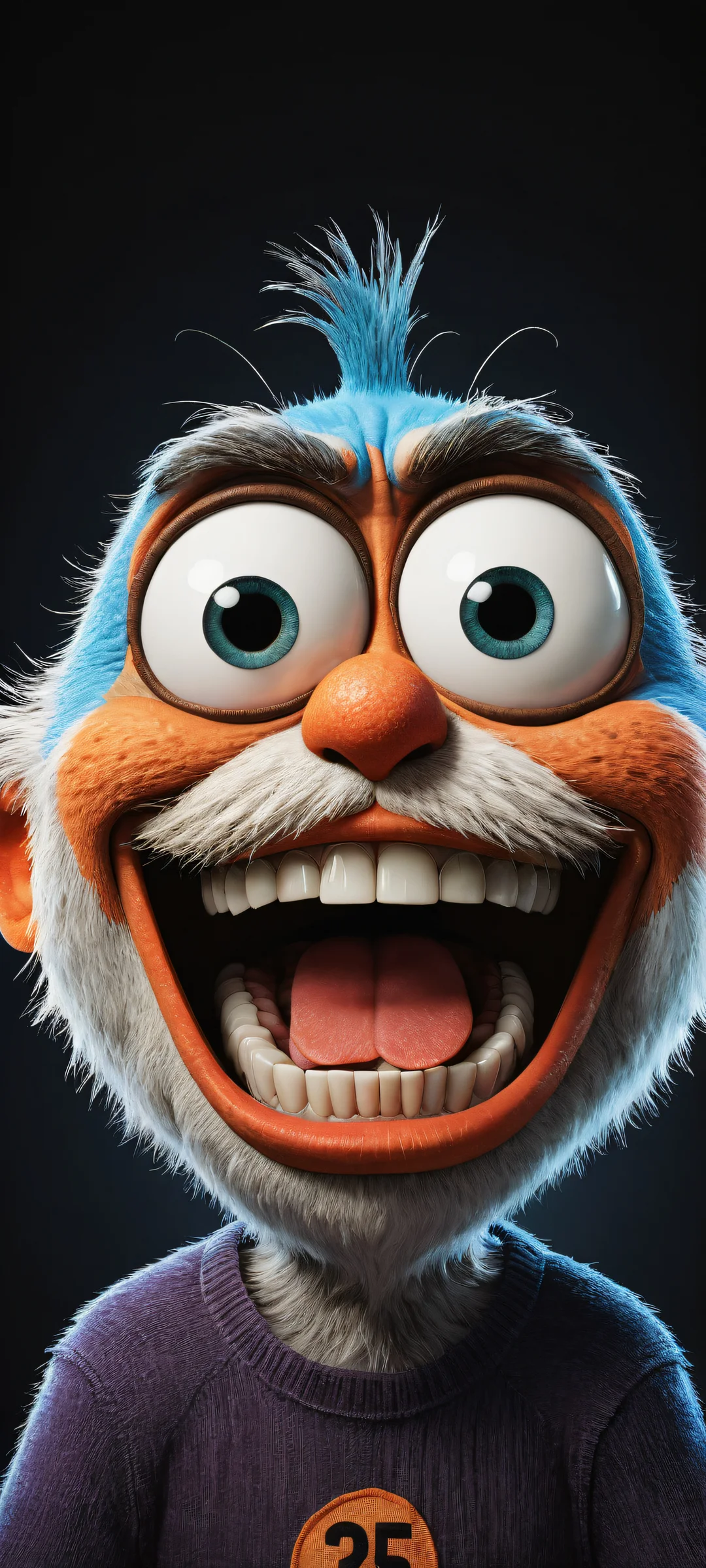 iPhone/Android user enjoys Darwin Watterson's amazing portrait artwork with intricate details and vibrant colors.