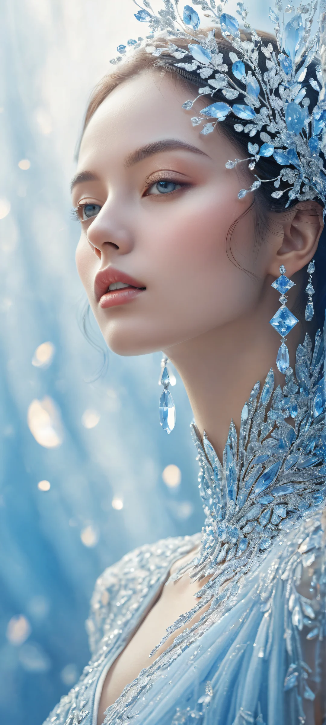 Breathtaking iPhone/Android wallpaper featuring delicate crystals and a sense of depth and space