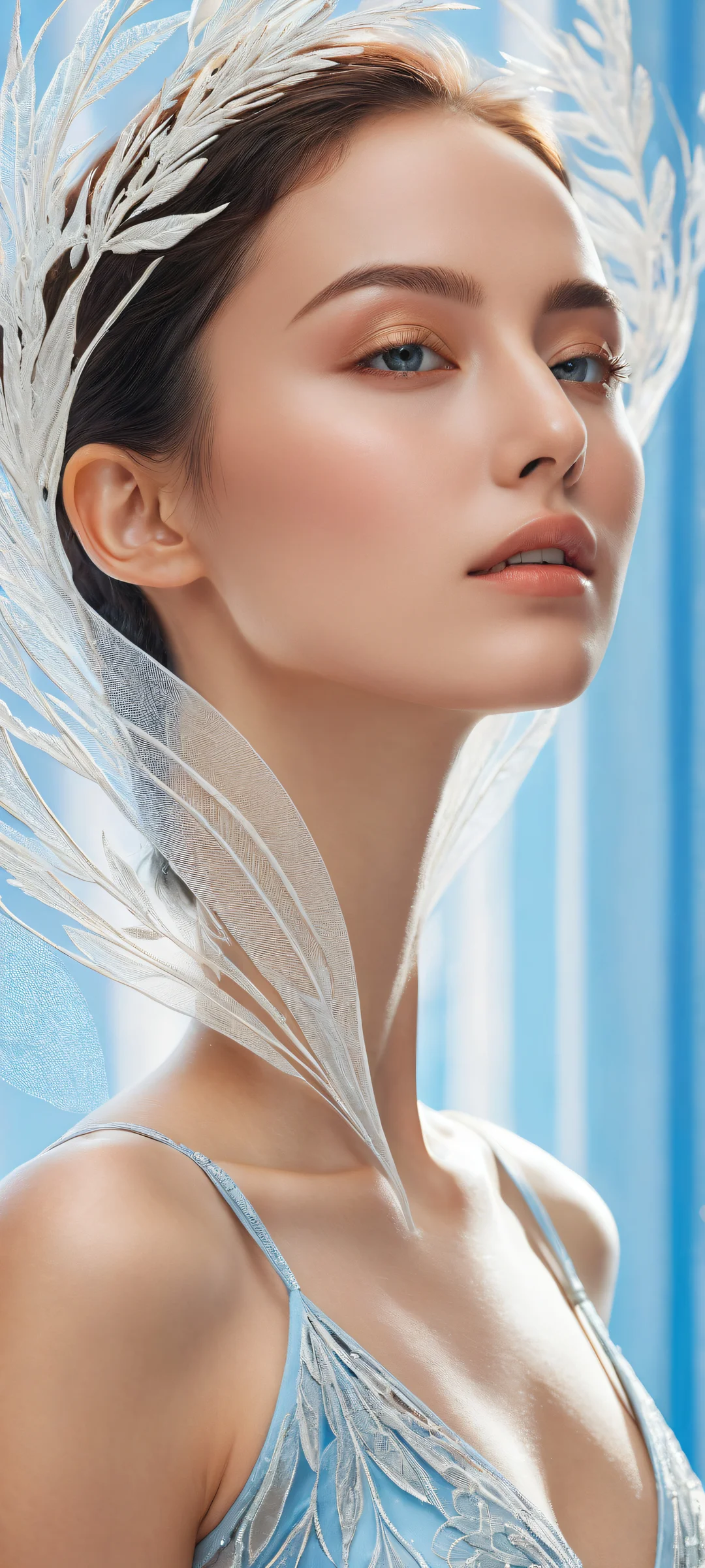 A stunning iPhone and Android portrait featuring a delicate vortex in the lower middle, with a clean and empty top half and a pale blue gradient at the bottom.