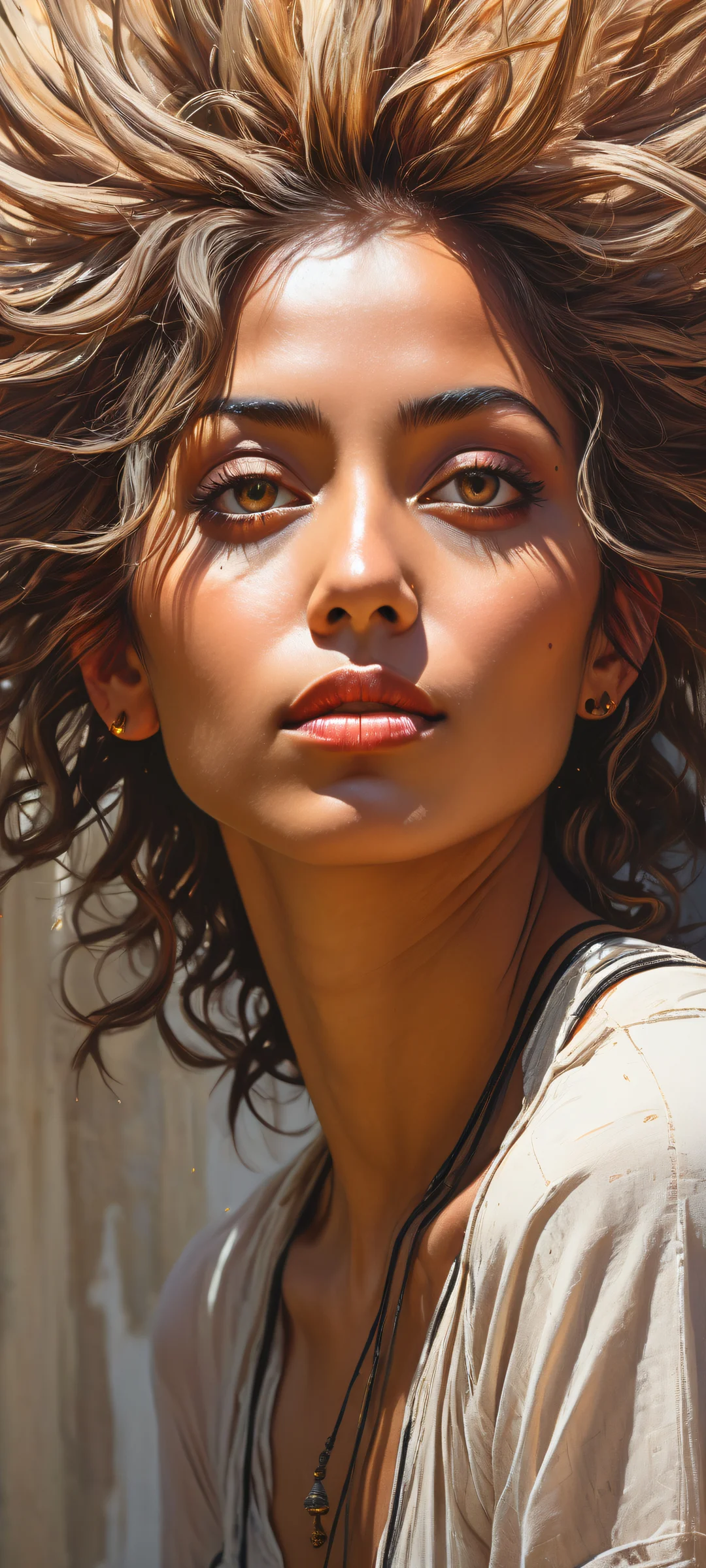 A mesmerizing close-up portrait of a Deltarune Githyanki on iPhone/Android, featuring intricate micro-details and ethereal lighting.