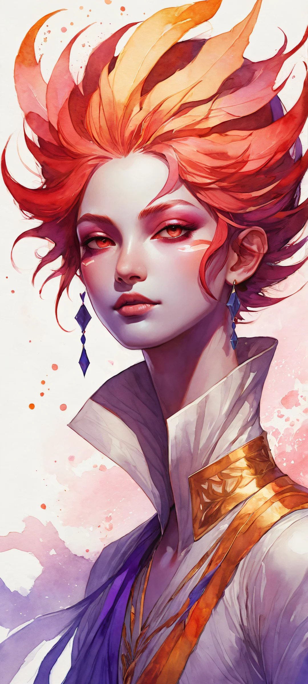 A stunning portrait of a Deltarune Githyanki on a pure void background, iPhone と Android のホーム画面に完全に最適化.