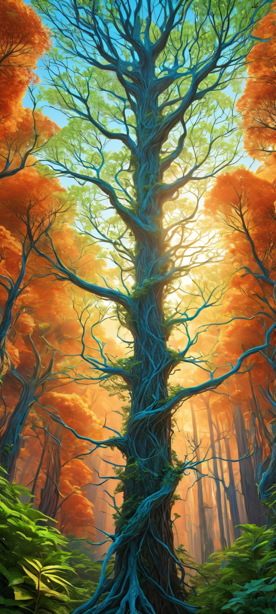 Dendrite Dreamscape QHD Phone Background iPhone/Android users will be mesmerized by this stunning digital artwork featuring glowing dendrites, intricate brain tissue, and surreal alien landscapes.