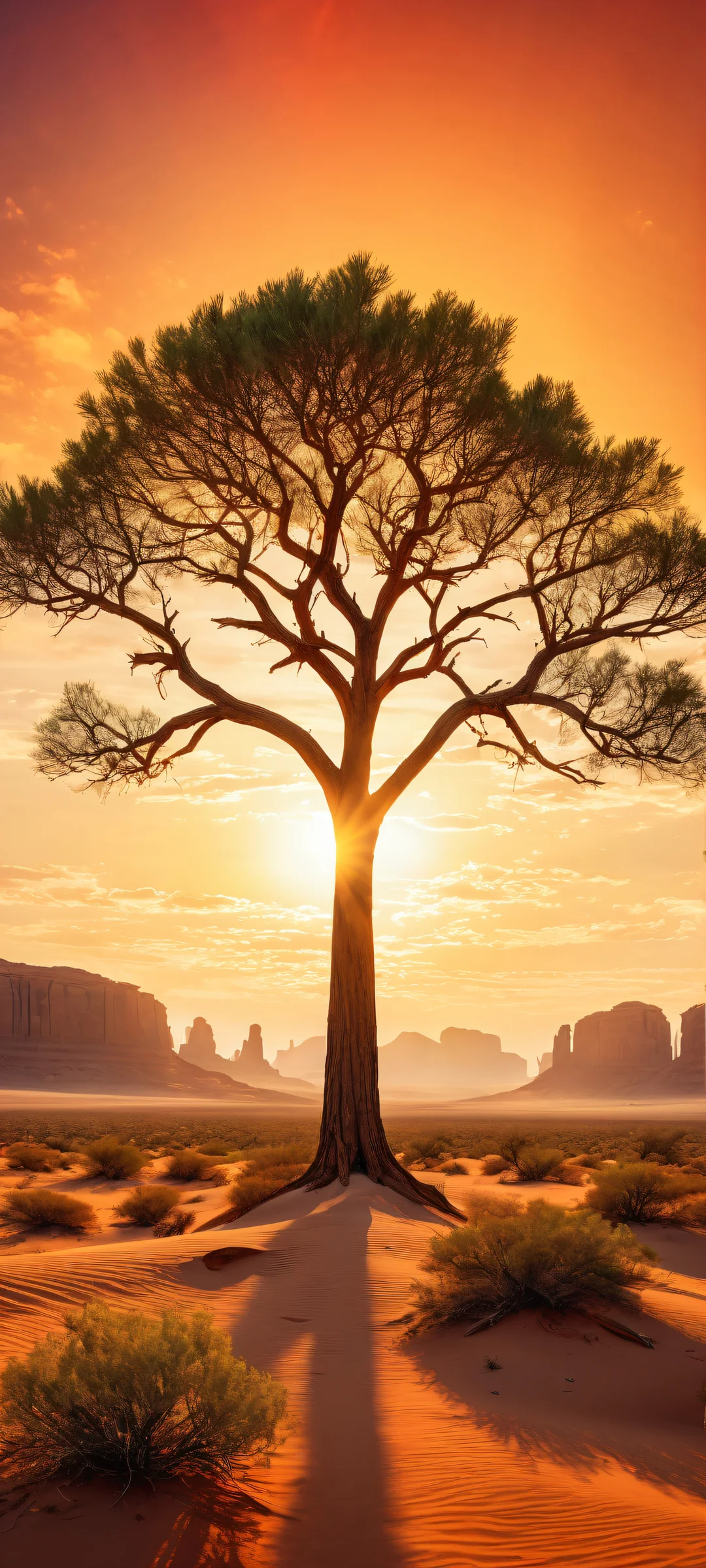 iPhone/Android users will adore this breathtaking vertical portrait artwork of Trees set against a vast pure void, featuring intricate micro-details and stunning visual impact.