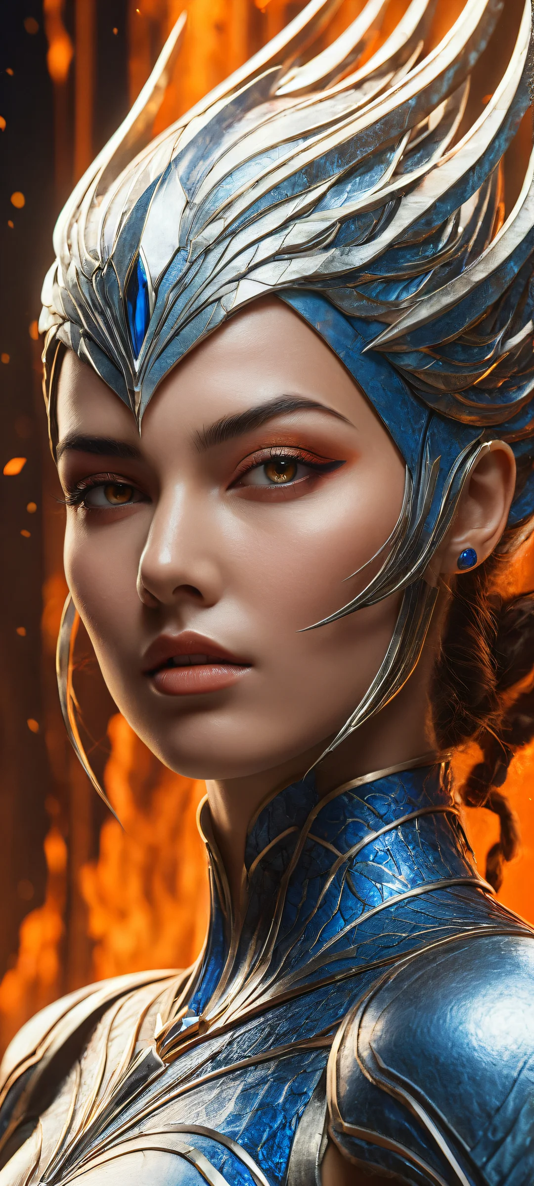 iPhone/Android wallpaper featuring determined characters with intricate details and textures, set against a pure void background