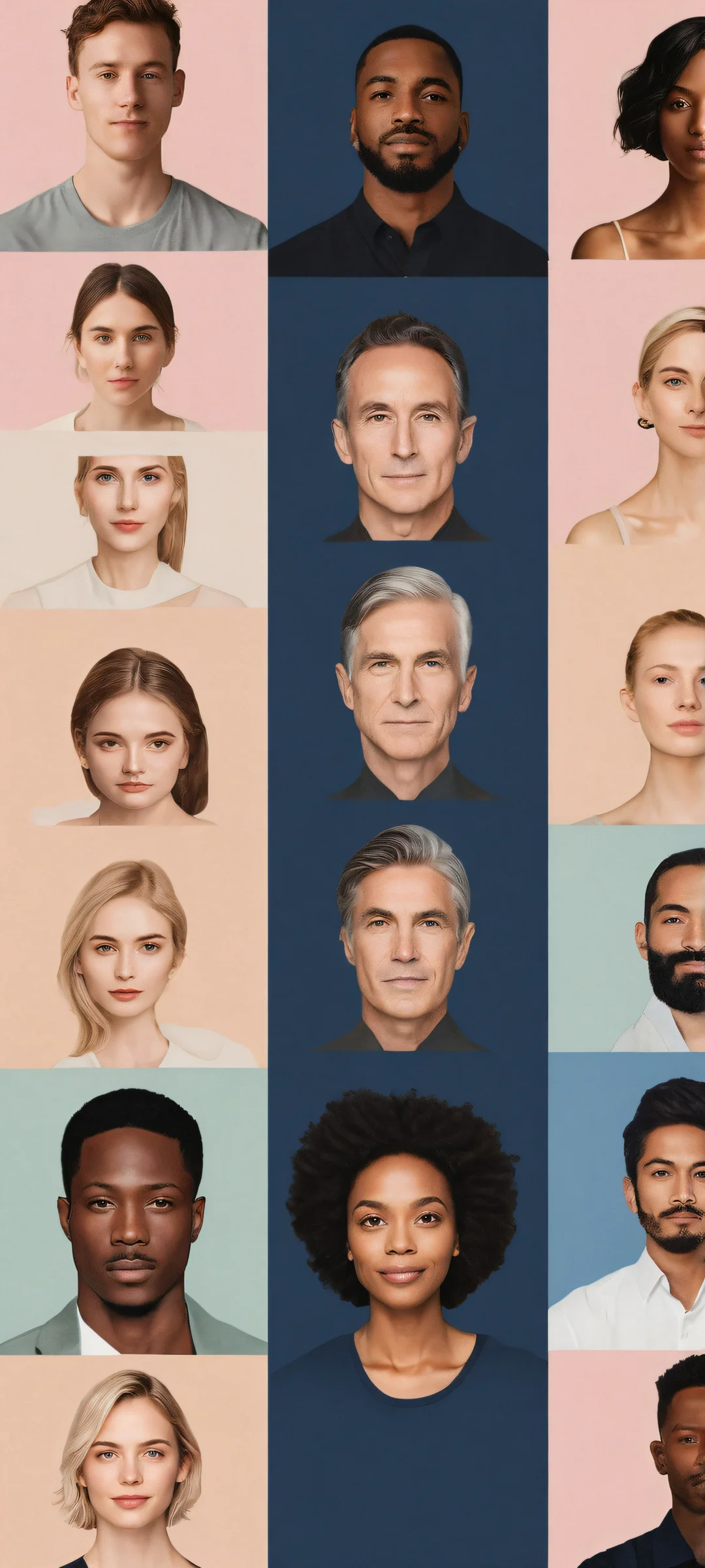 Breathtaking portrait artwork of online meeting attendees on iPhone/Android. Perfectly optimized for home screens.