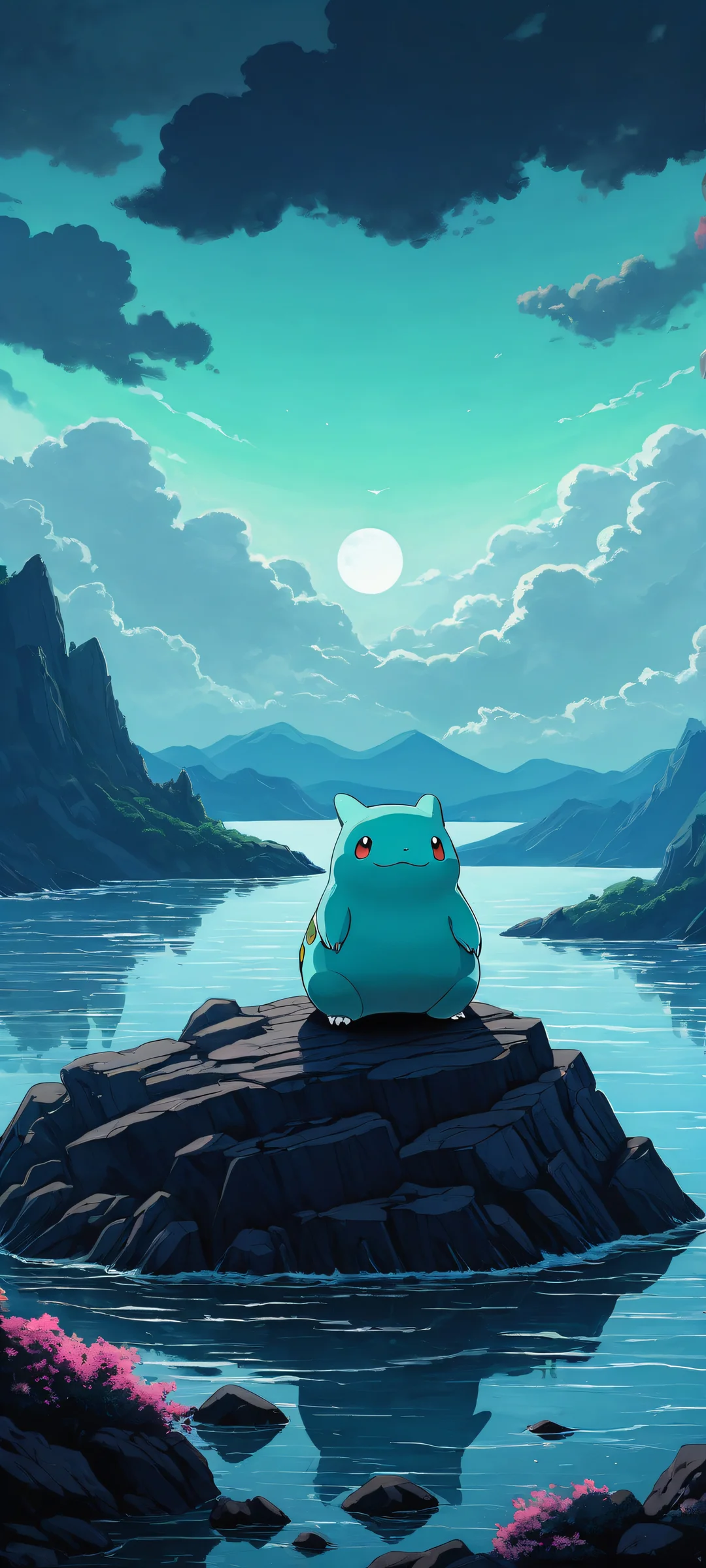 Pokémon Ditto awaits its trainer on a dark and rainy night. iPhone/Android