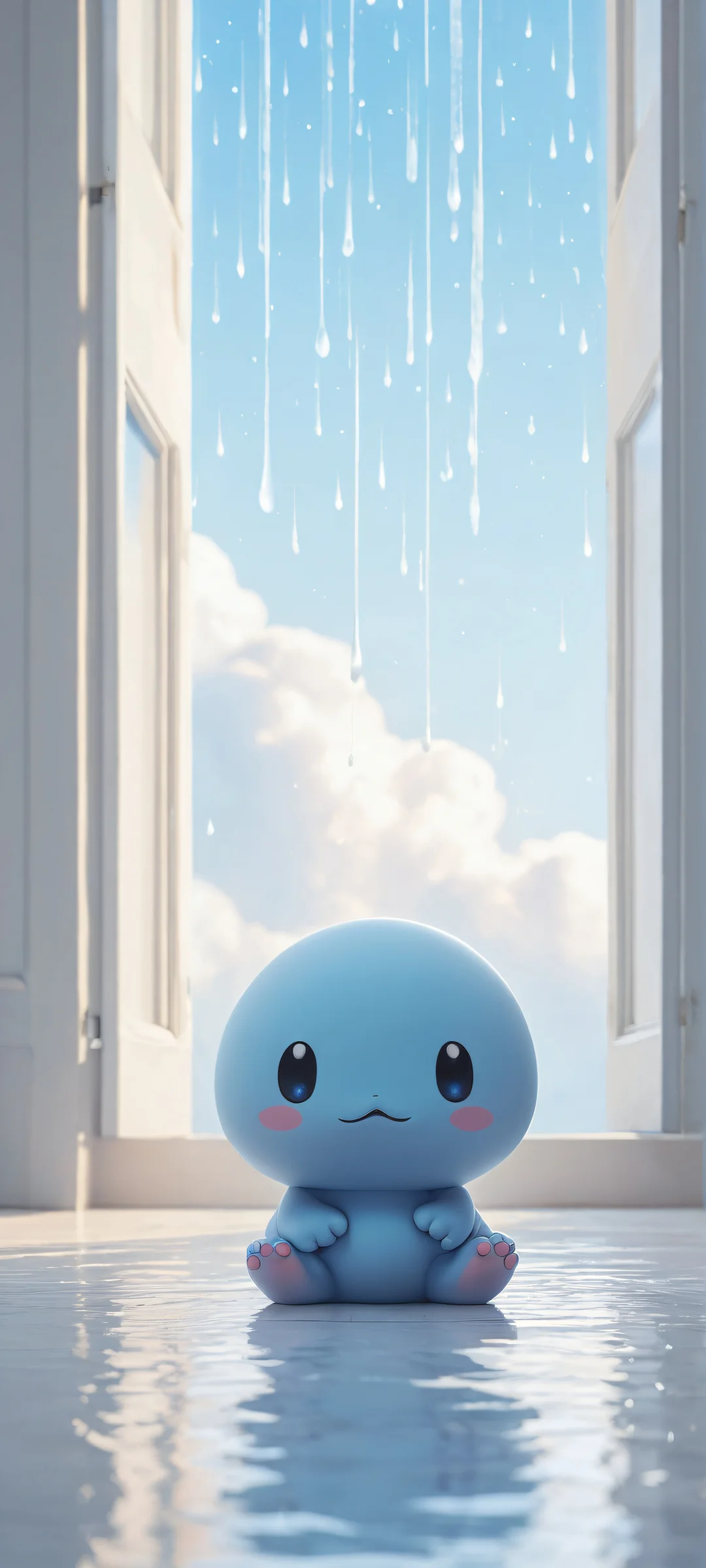 A poignant portrait of Ditto sitting alone, waiting for its trainer, with a single tear rolling down its eye. Perfectly optimized for iPhone and Android home screens.