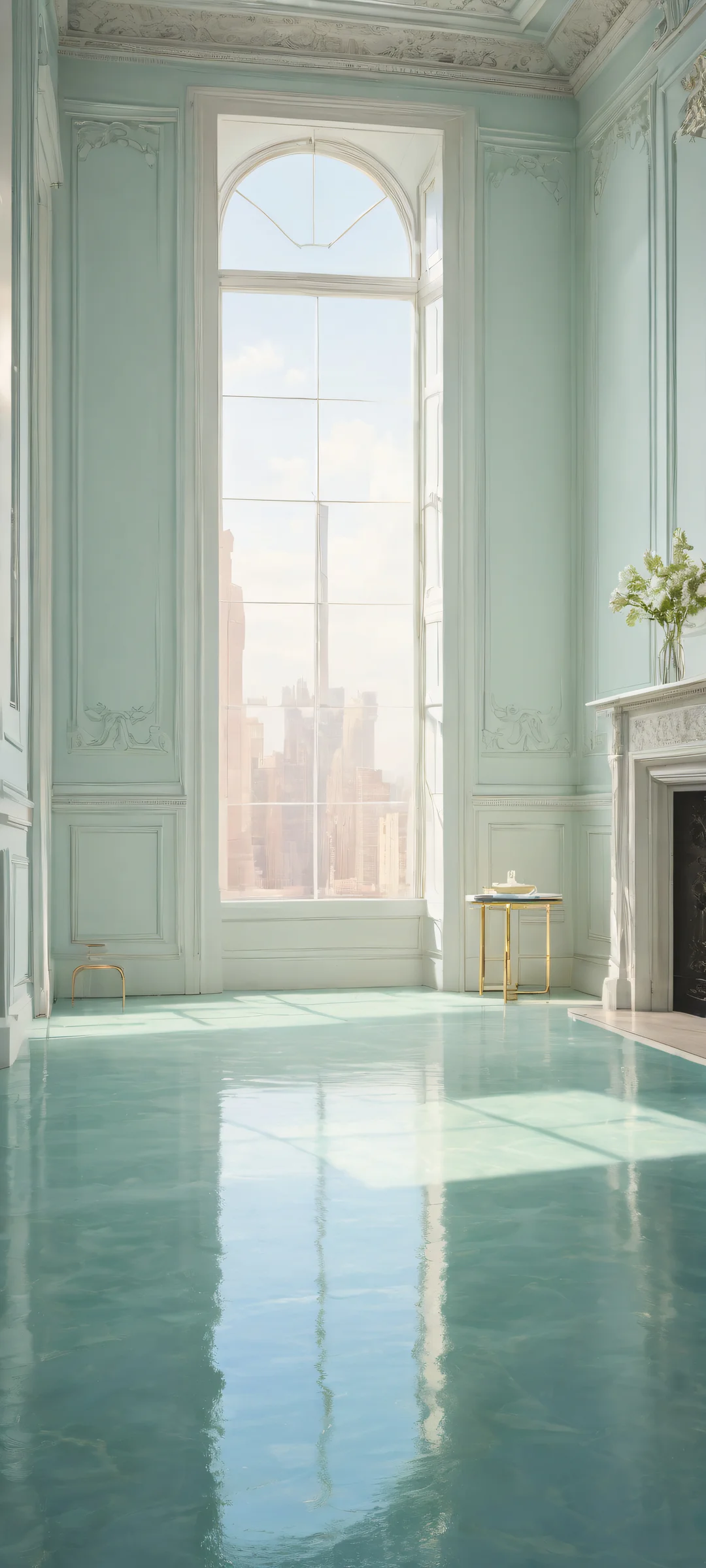 A poignant portrait of Ditto waiting for its trainer on a rainy day, perfectly optimized for iPhone and Android home screens.