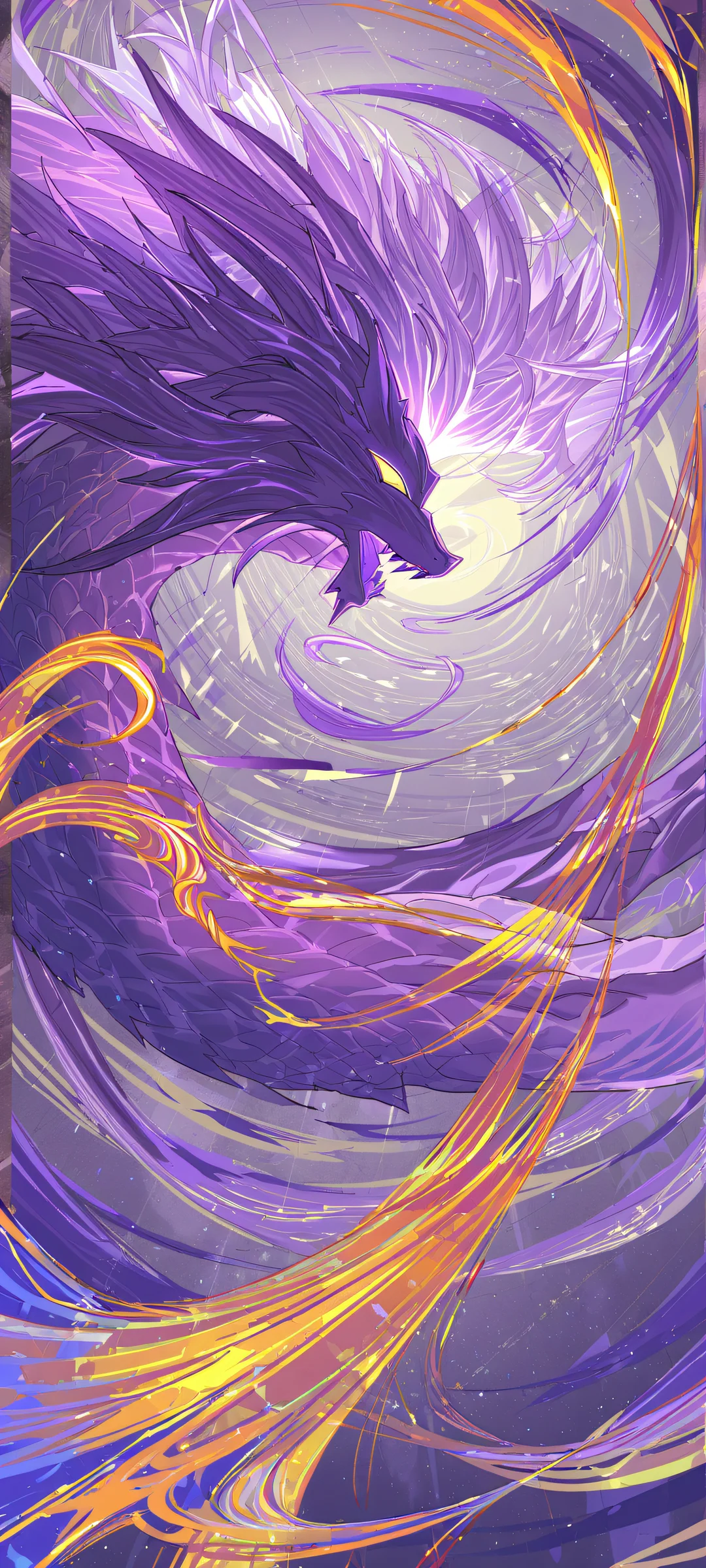 Dragon Ball-inspired mobile wallpaper featuring vibrant violet hues and radiant colors. iPhone または Android のホーム画面に最適.