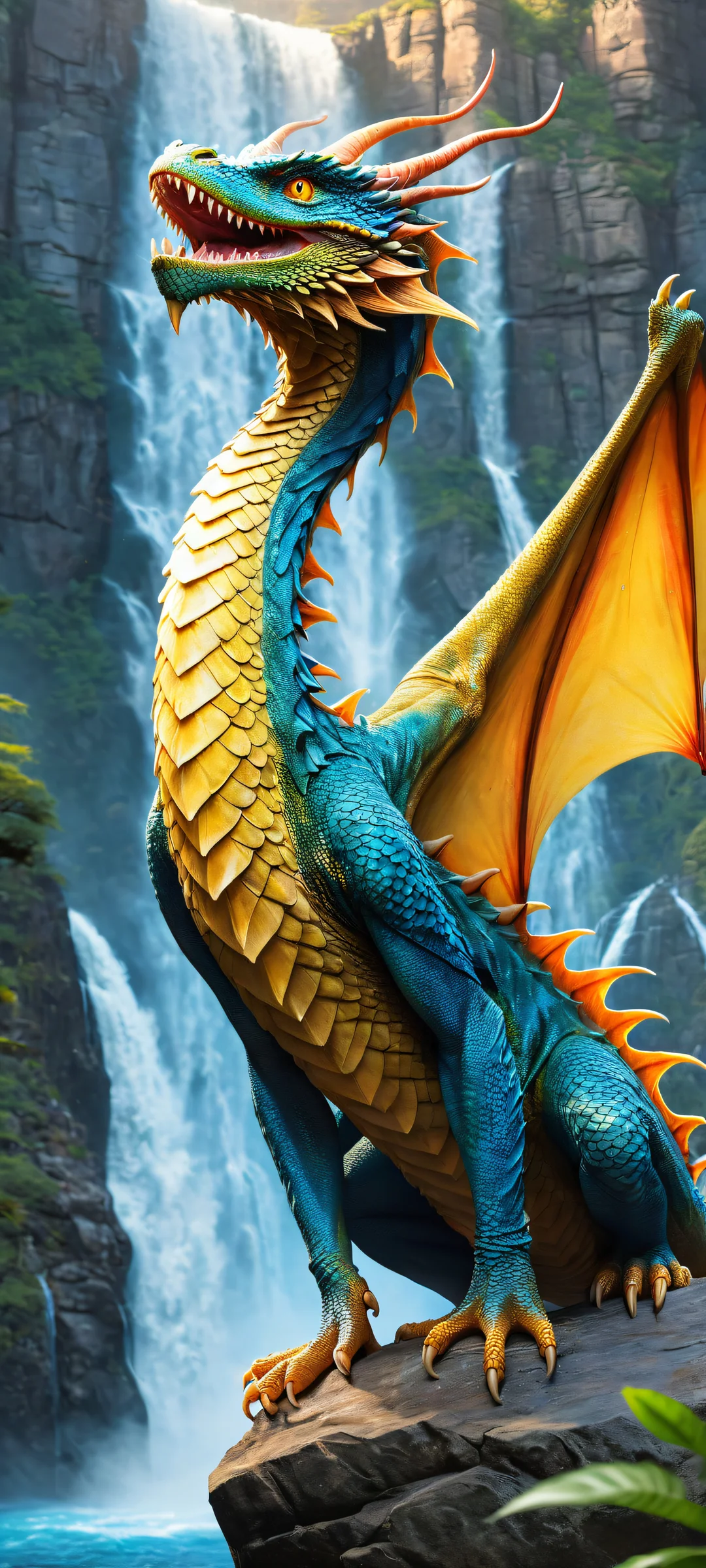 iPhone and Android users will love this stunning portrait of a dragon with a cute surprised face, Perfectamente optimizado para pantallas de inicio..