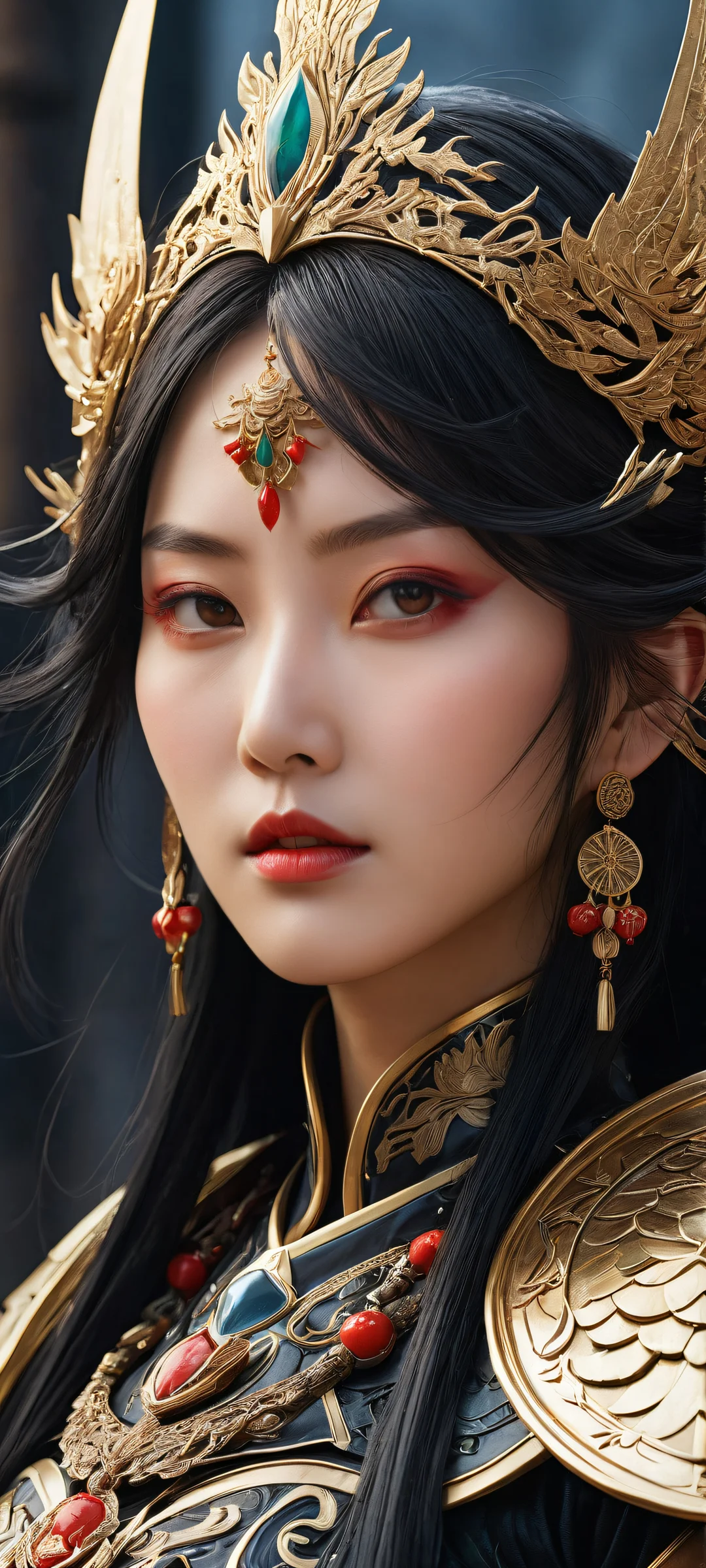 Hu Tao in her striking eastern fantasy armor, perfectly optimized for iPhone/Android home screens. Stunning visual impact and intricate details.