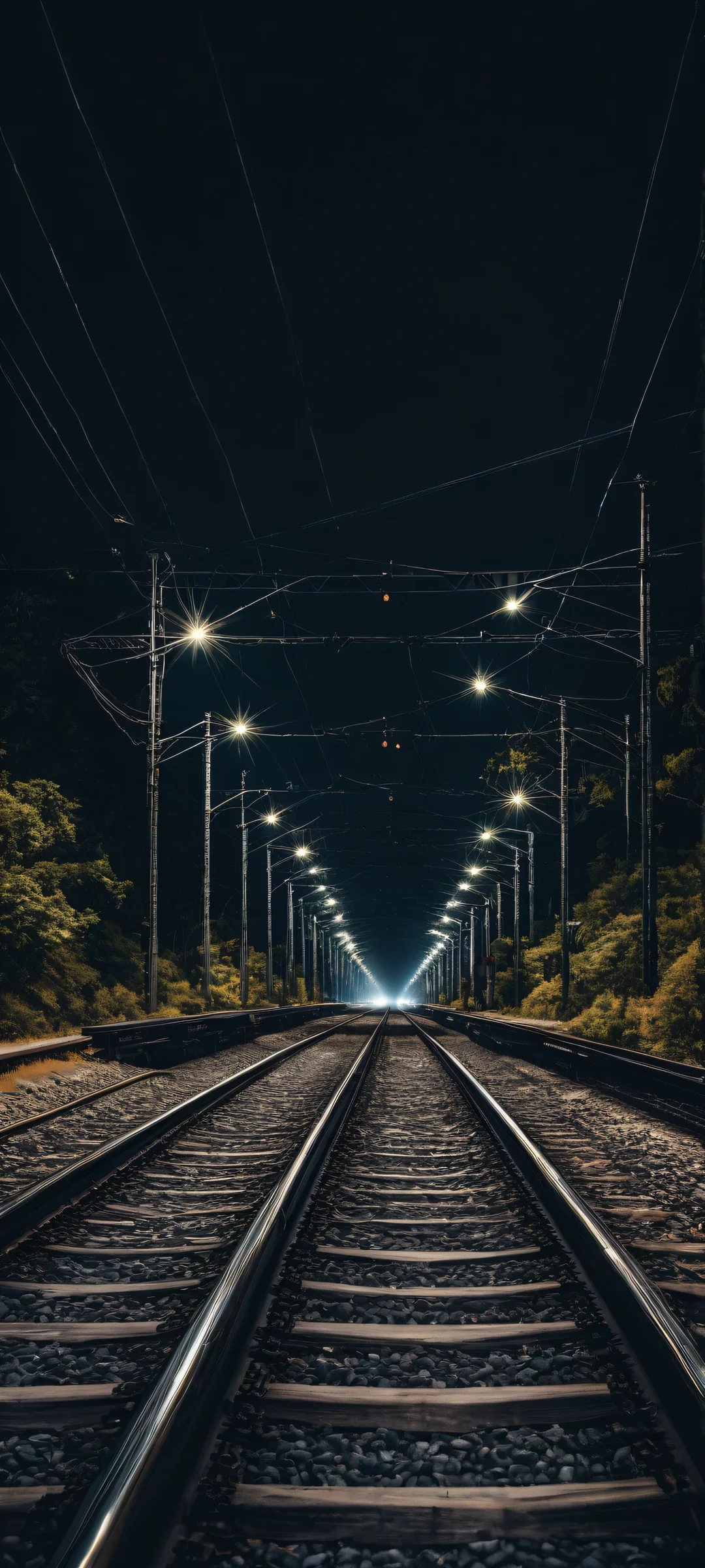 iPhone and Android users will love this breathtaking digital art of headlights on a dark background. Perfect for dark mode enthusiasts.