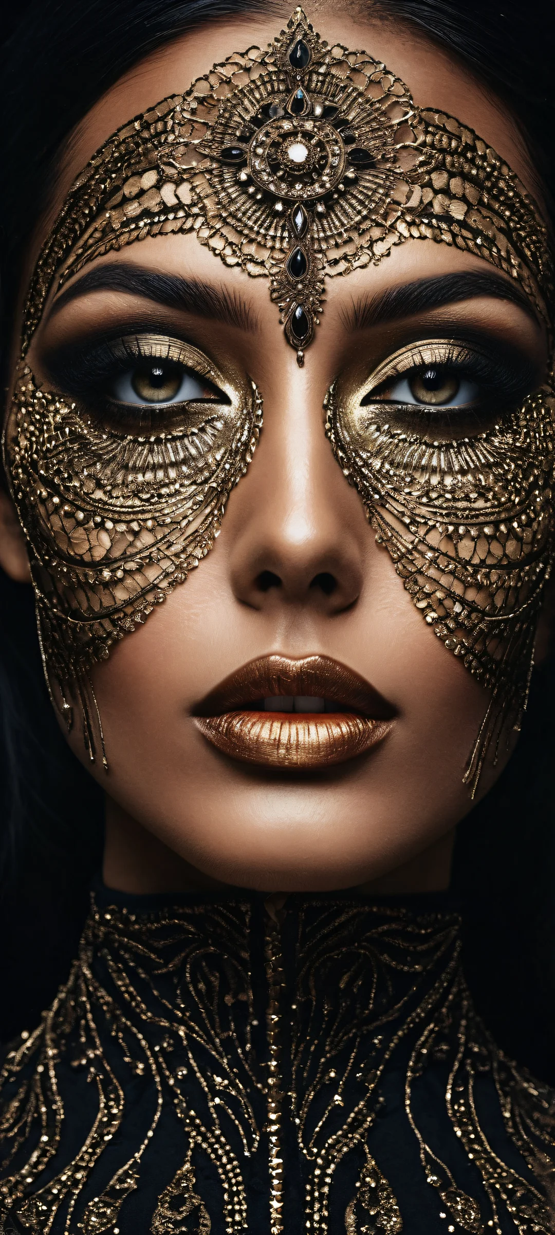 Beautiful face portrait on iPhone/Android with intricate micro-details and stunning visual impact.