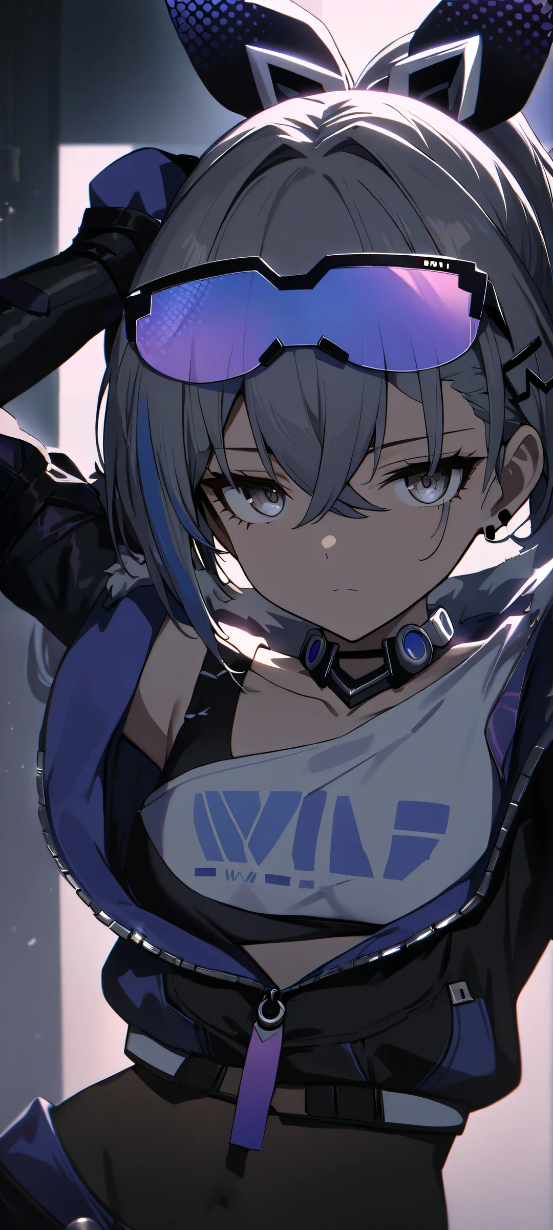 A stunning solo portrait of a heroine from Honkai: Star Rail looking directly at the viewer on an iPhone or Android device, with a clean and smooth top half perfect for your mobile home screen.