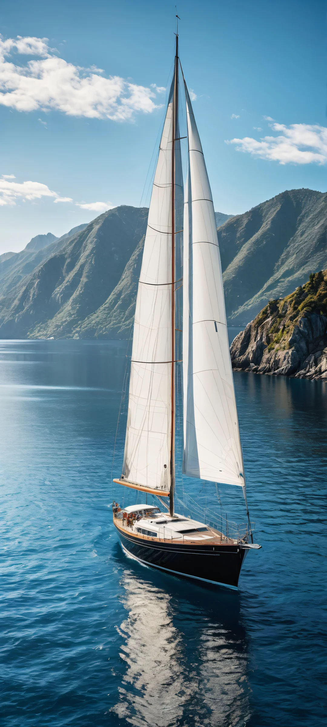 iPhone/Android users, experience the serene beauty of a sailboat on a vast landscape, perfectly optimized for your home screen.