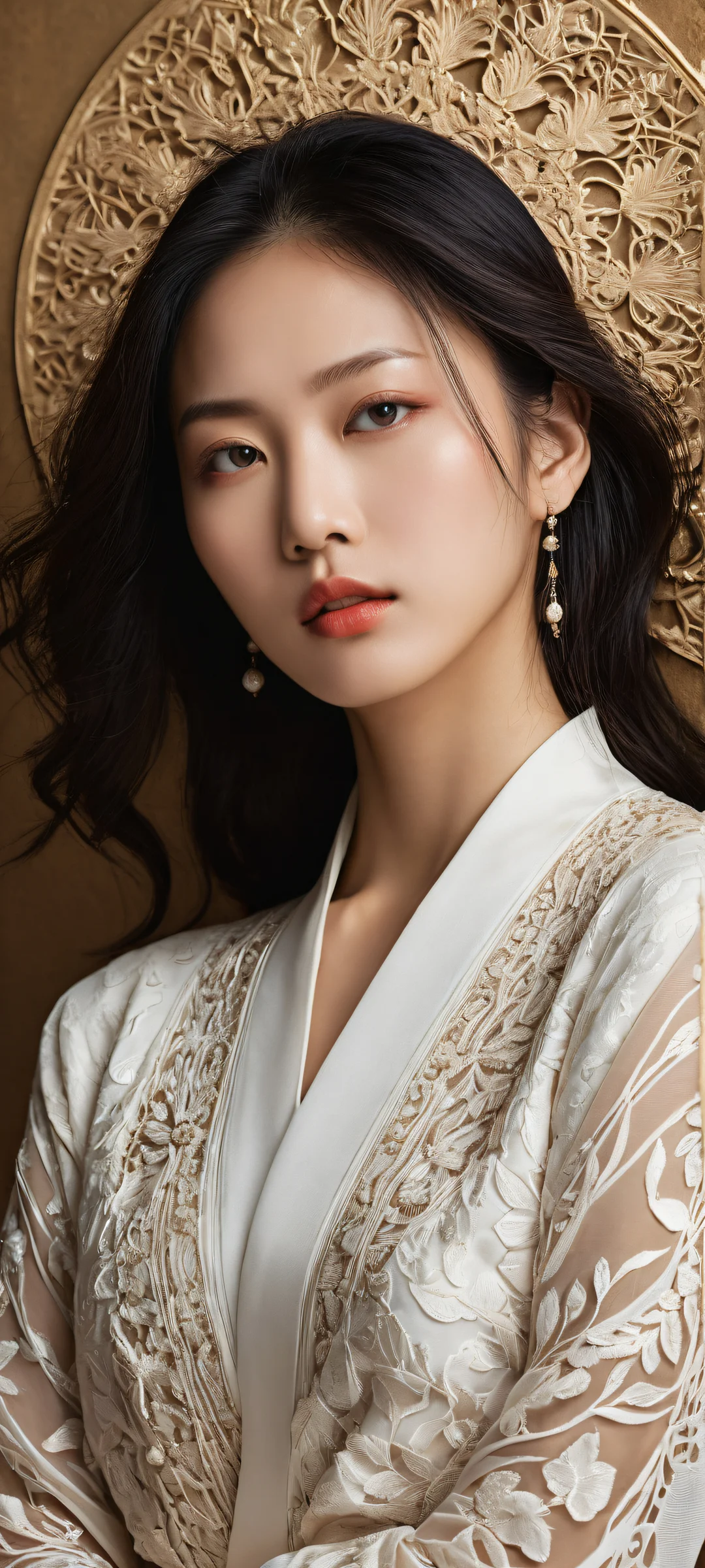 Stunning portrait of Kanna Seto on iPhone/Android with intricate details and dark mode aesthetic.