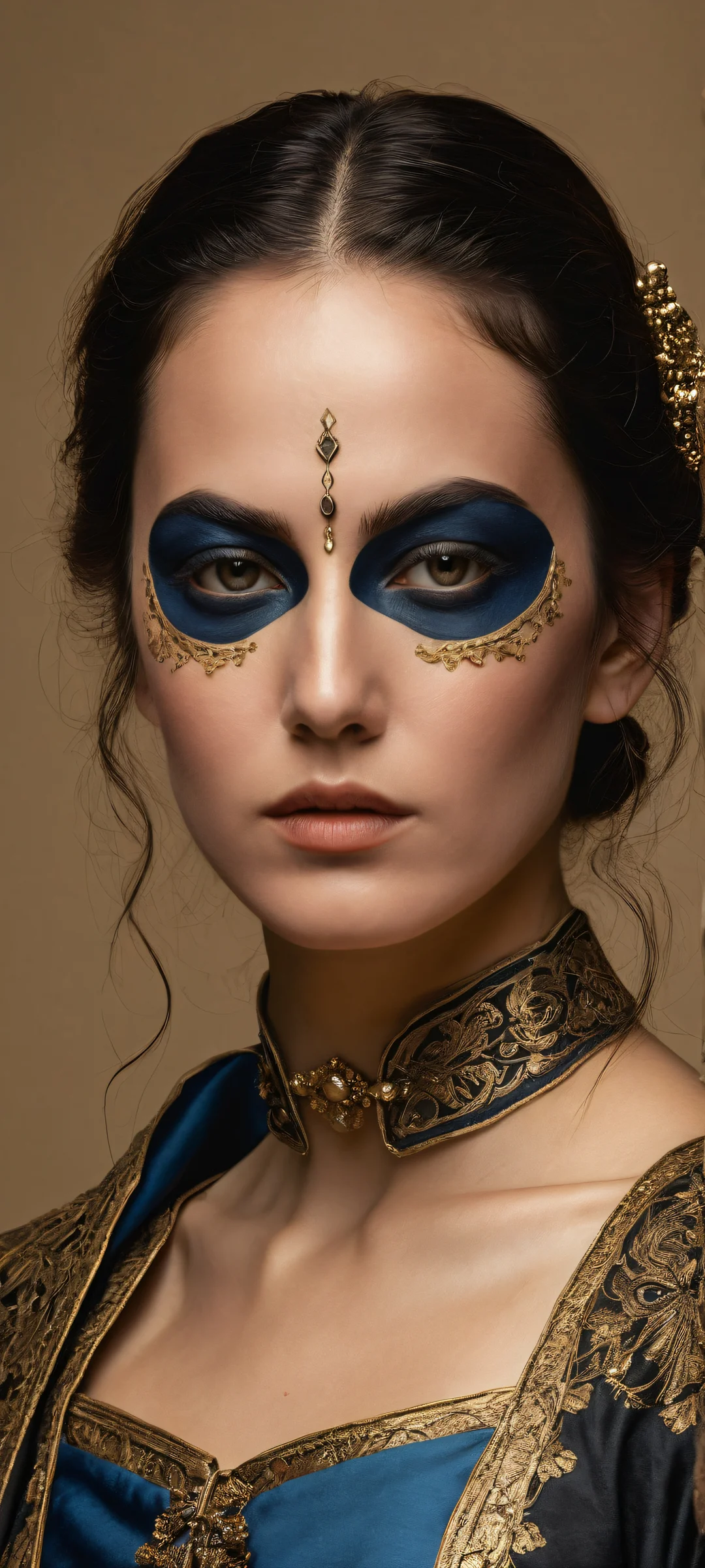 A beautiful steampunk artwork of a masked heroine from the side, with intricate details on her rapier and natural breasts. Parfaitement optimisé pour iPhone, SamsungGalaxy, et écrans d'accueil Android.