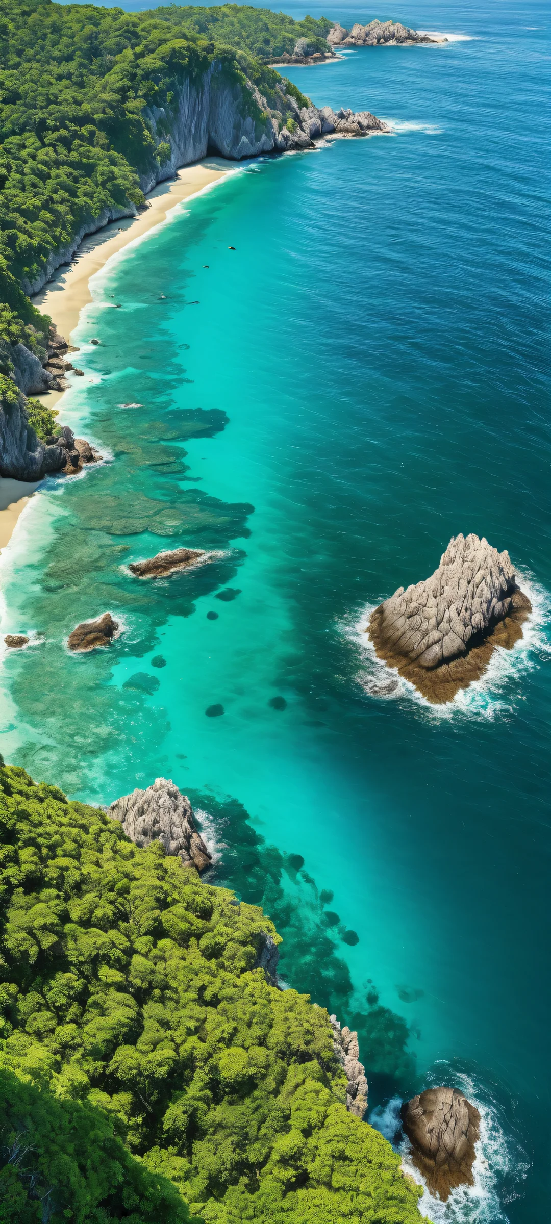 Breathtaking portrait of emerald islands and tropical forests on an iPhone/Android device