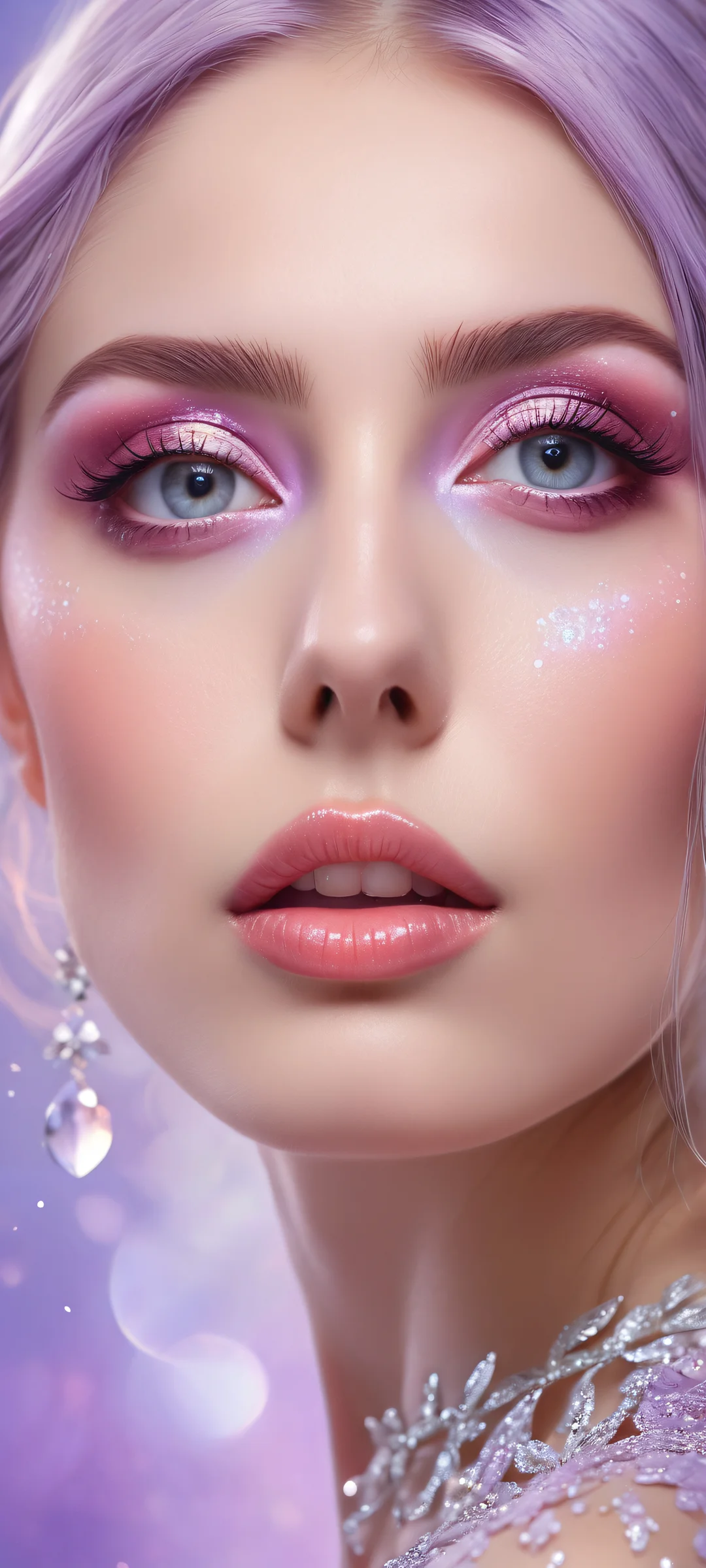 Beautiful face portrait with intricate details and cinematic depth of field for iPhone/Android home screens