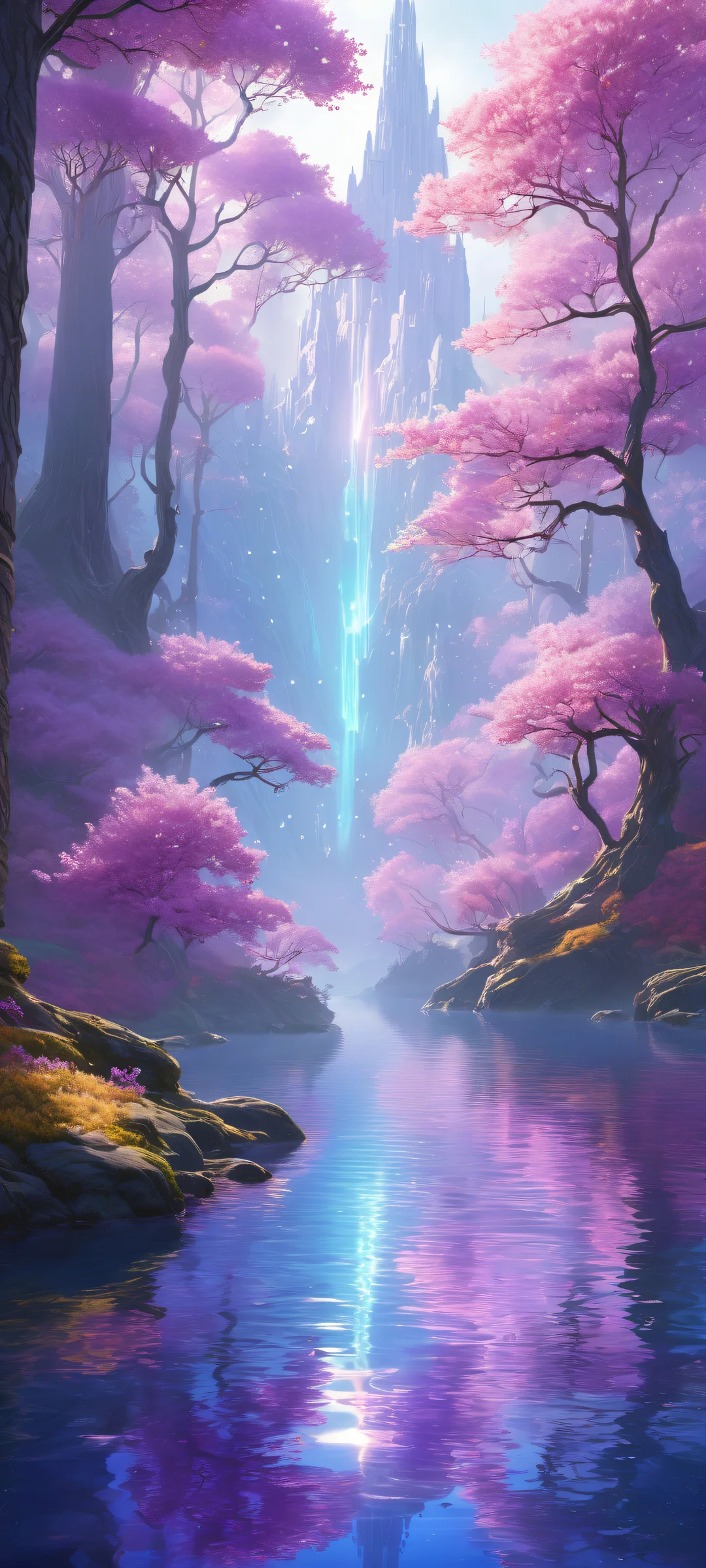 A breathtaking vertical portrait artwork of Enchanted Realms on iPhone/Android, perfectly optimized for home screens.
