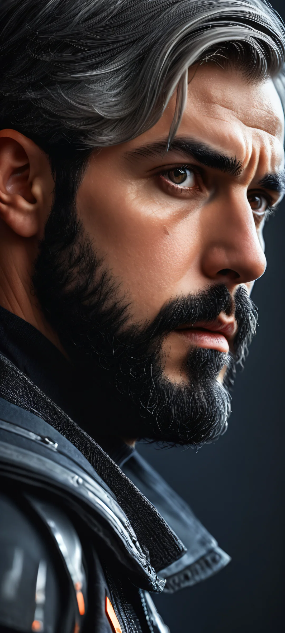 Men of war on a dark background with iPhone/Android phone screen in mind.